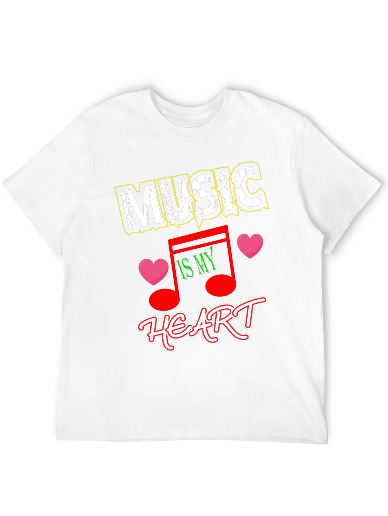 Music is My Heart Black Graphic Tee
