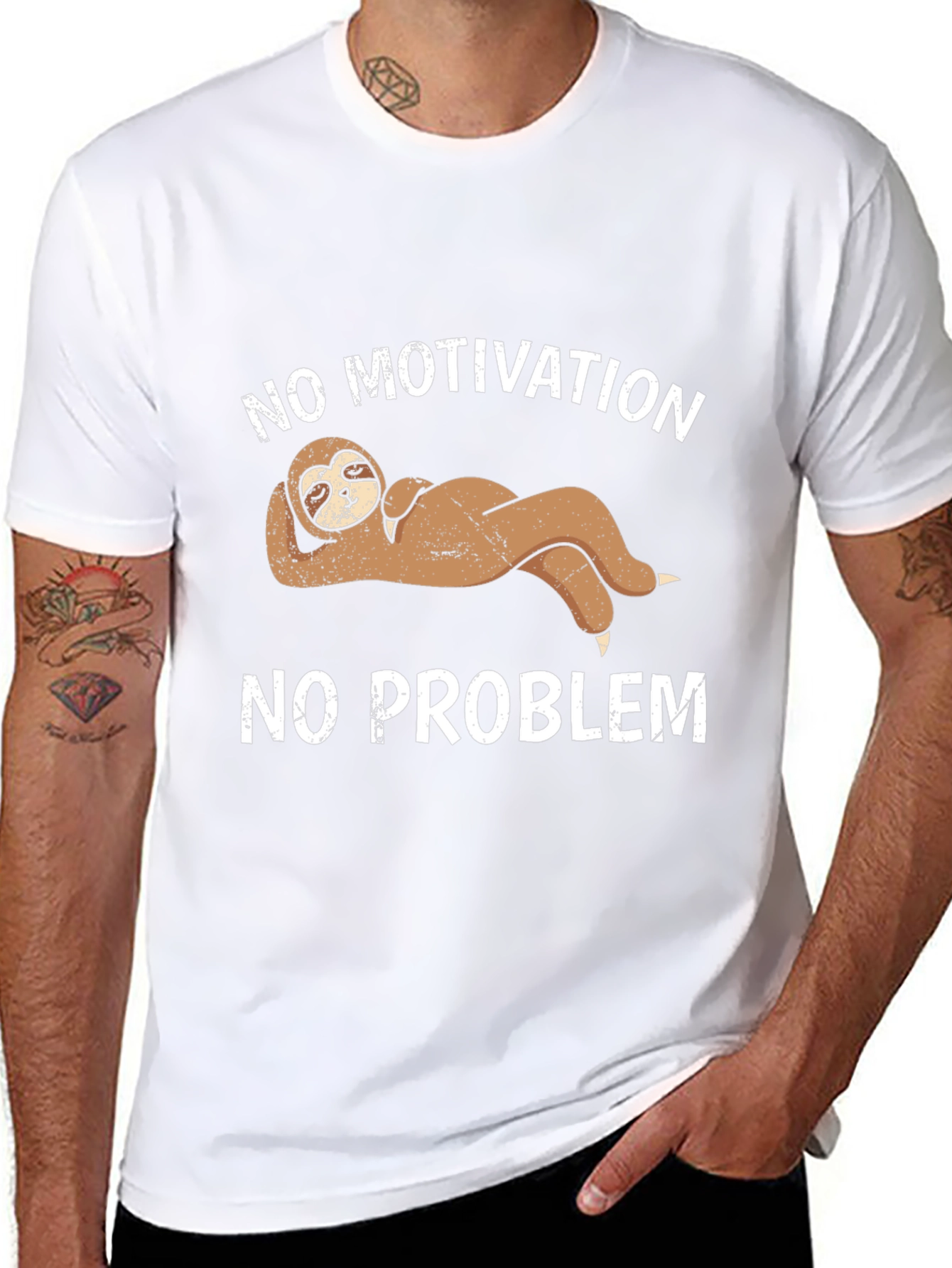 No Motivation No Problem Sloth Graphic Tee