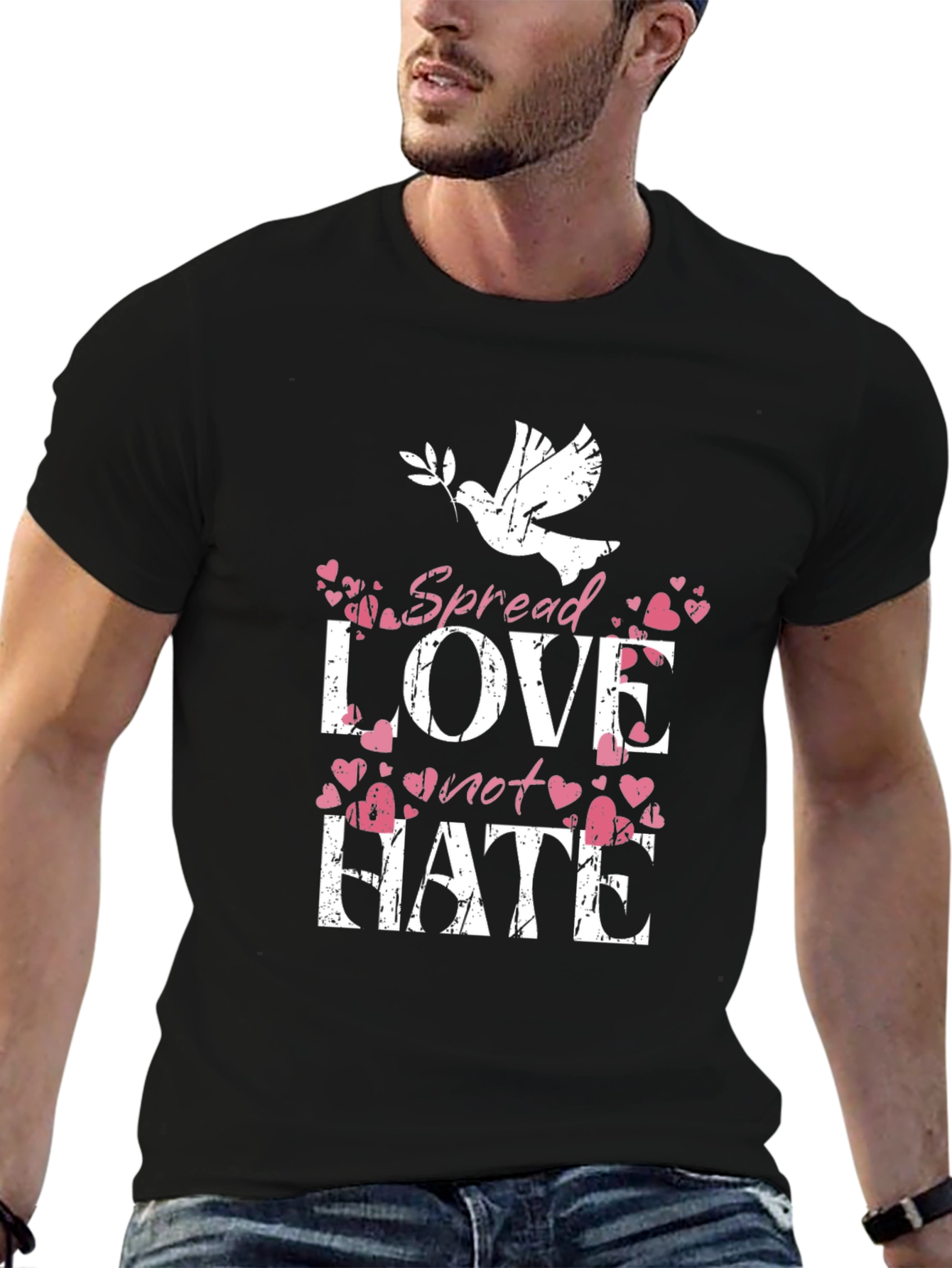 Spread Love Not Hate Graphic T-Shirt