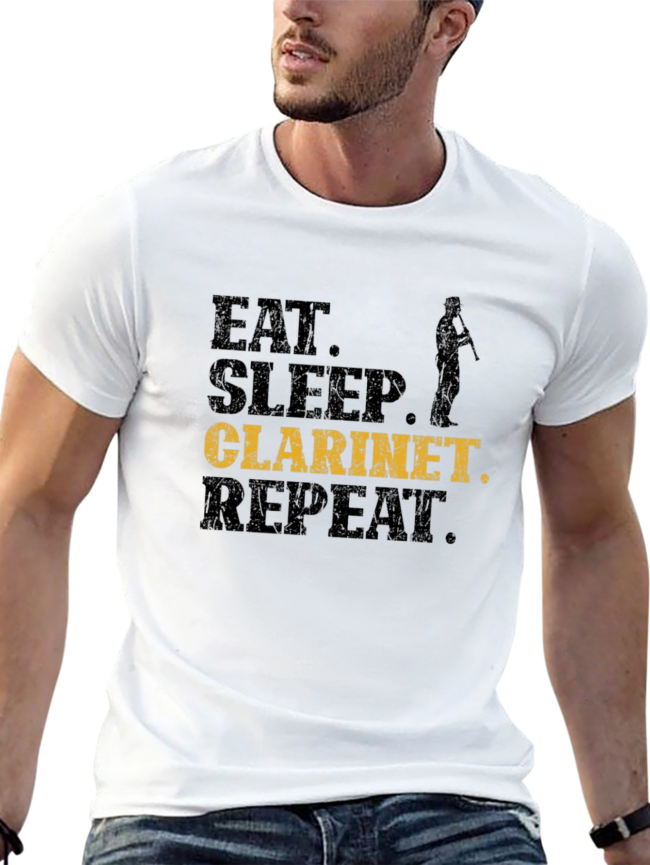 Eat Sleep Clarinet Repeat Black T-Shirt