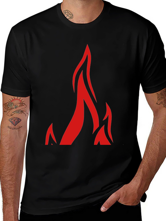 Bold Flame Graphic Black T-Shirt - Modern Streetwear Style