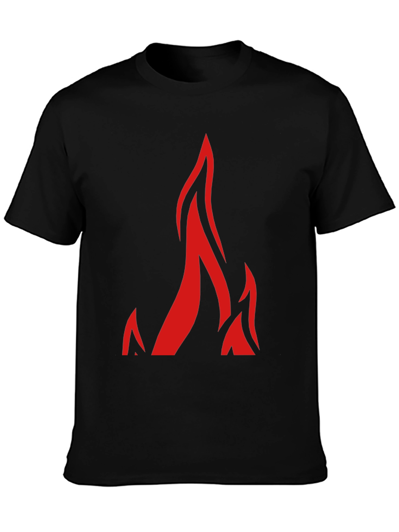 Bold Flame Graphic Black T-Shirt - Modern Streetwear Style