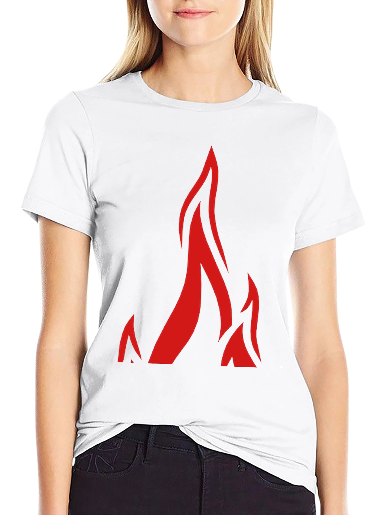 Bold Flame Graphic Black T-Shirt - Modern Streetwear Style