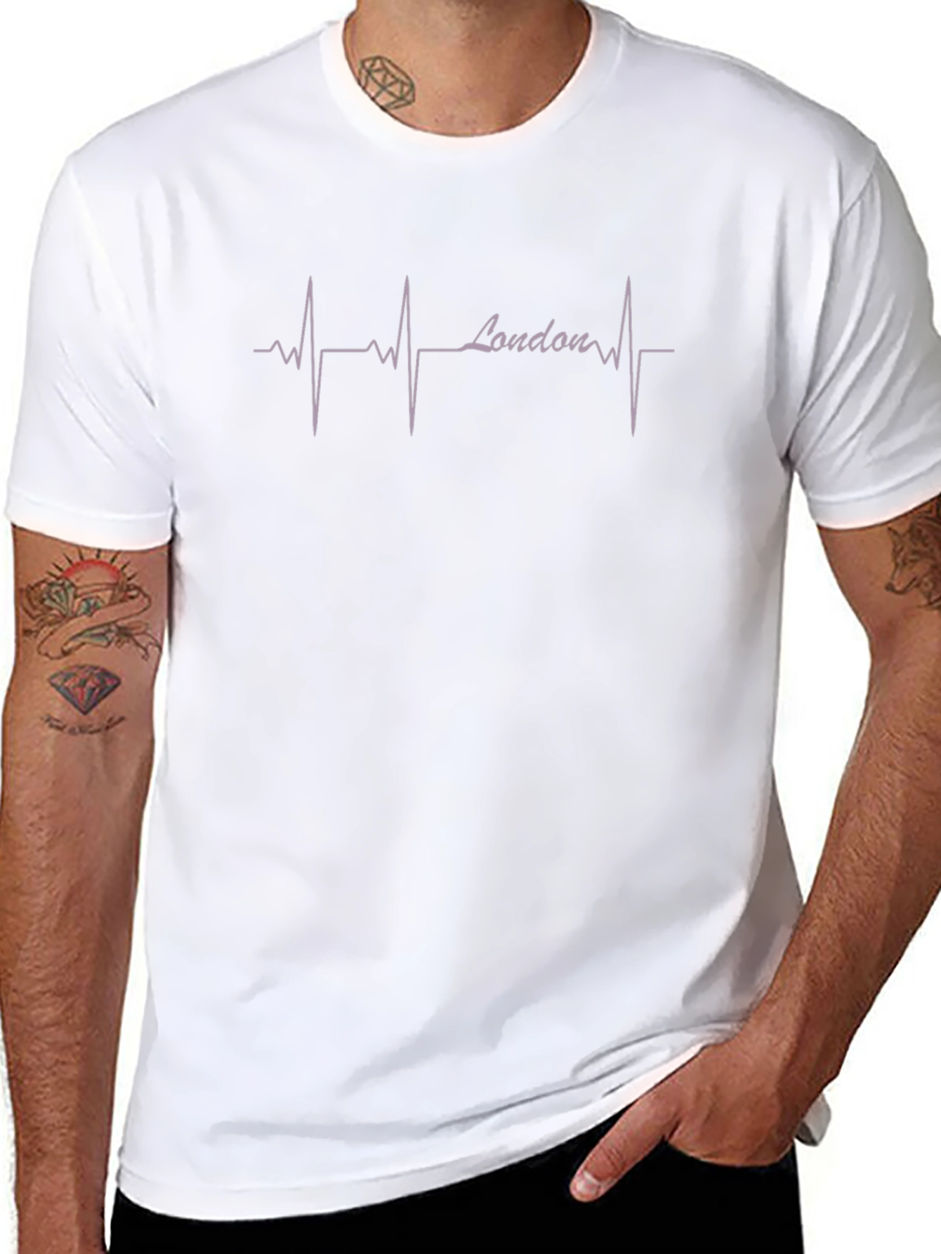 London Heartbeat Graphic Tee - Black Casual T-Shirt