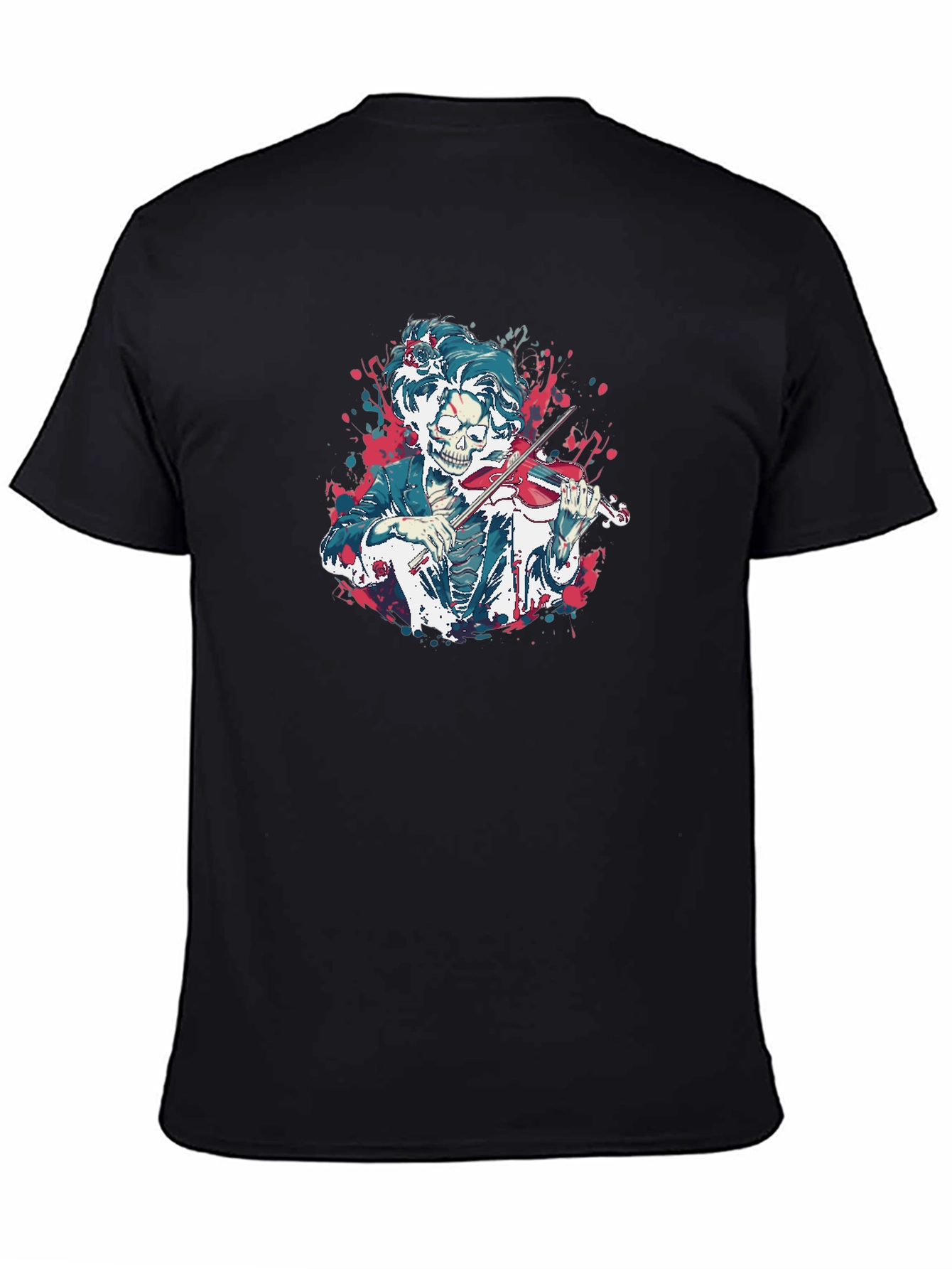 Skeleton Violinist Graphic Tee - Black