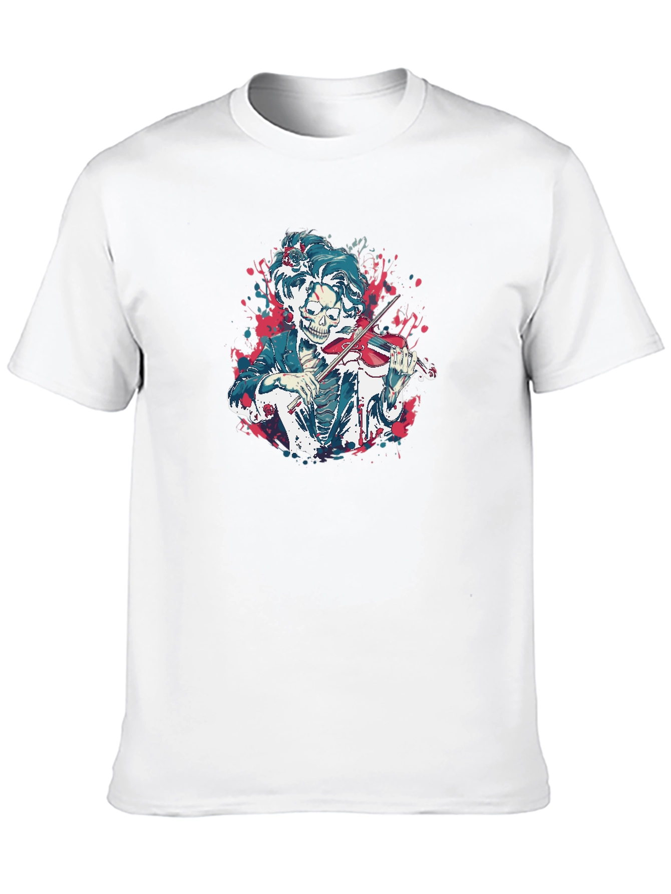 Skeleton Violinist Graphic Tee - Black