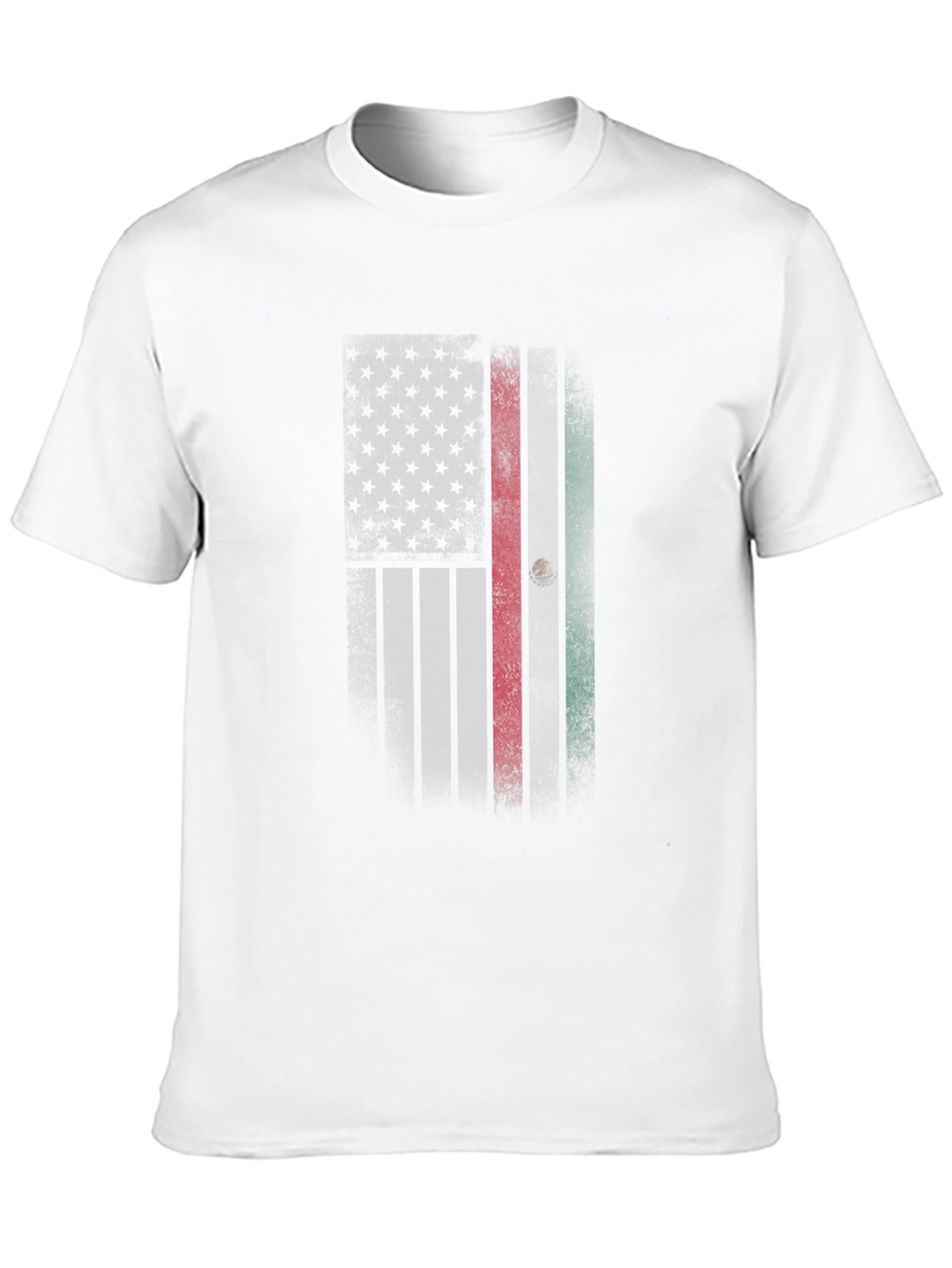 USA Mexico Flag Graphic Tee - Patriotic Blend T-Shirt