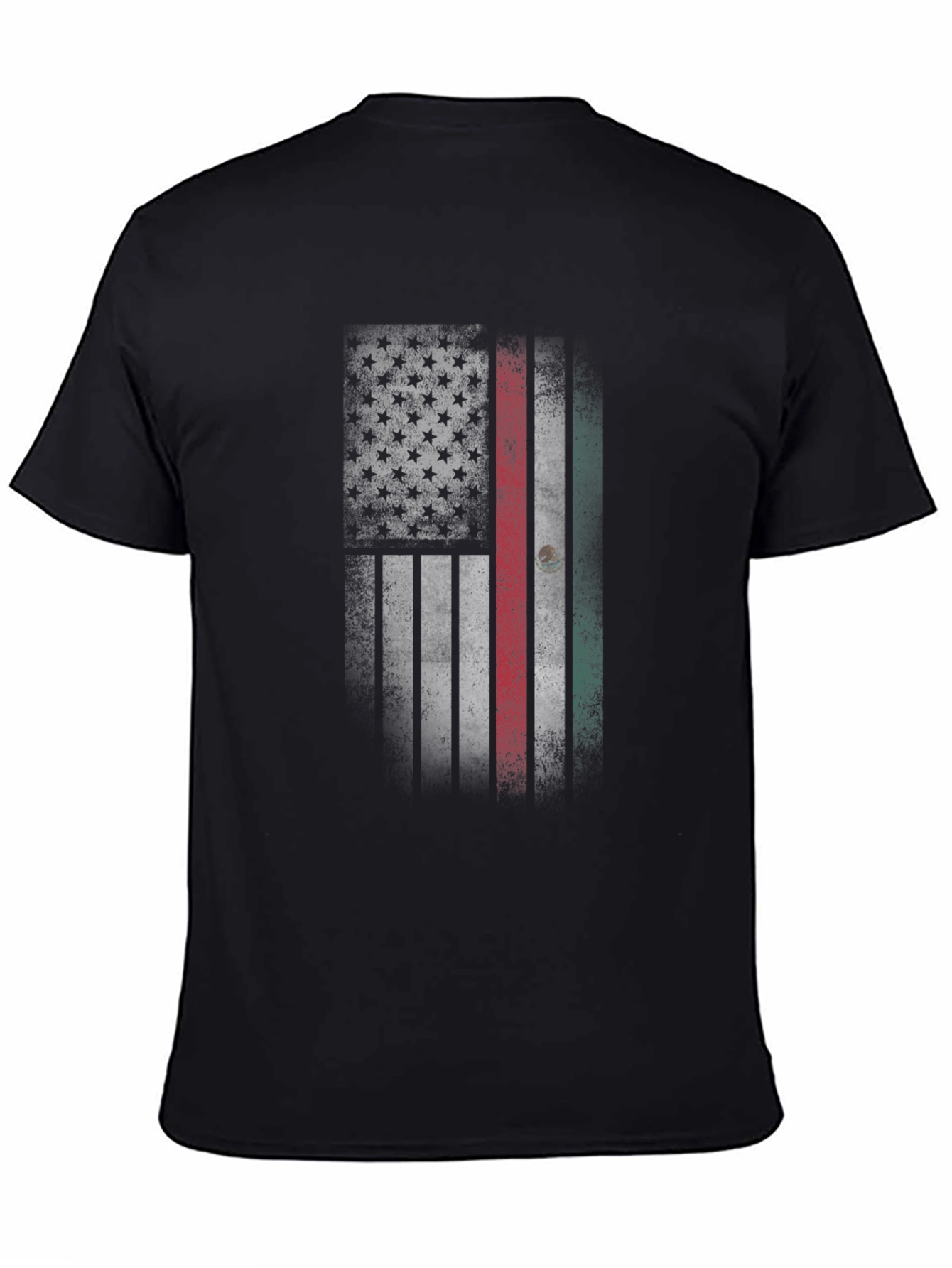 USA Mexico Flag Graphic Tee - Patriotic Blend T-Shirt