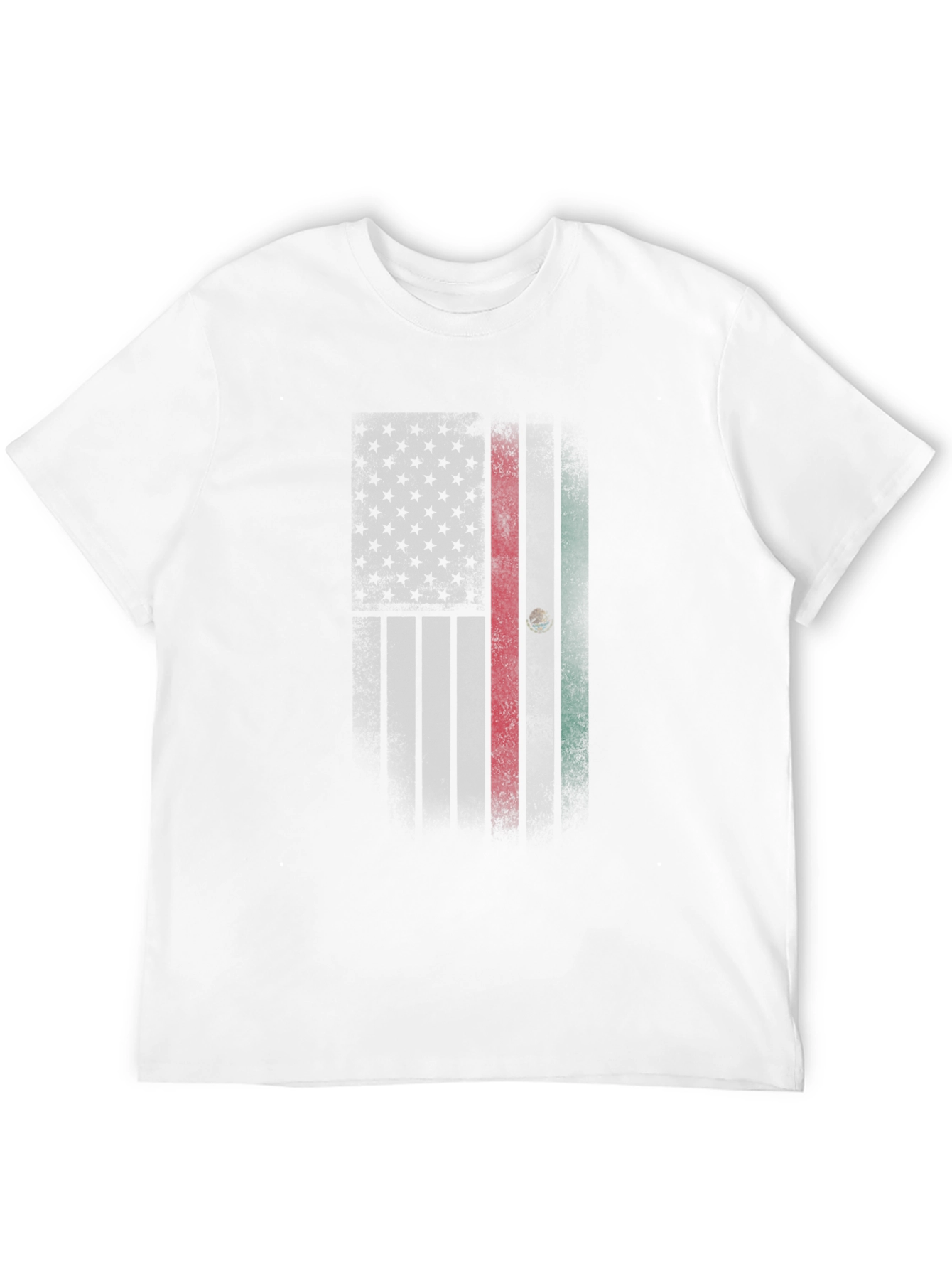 USA Mexico Flag Graphic Tee - Patriotic Blend T-Shirt