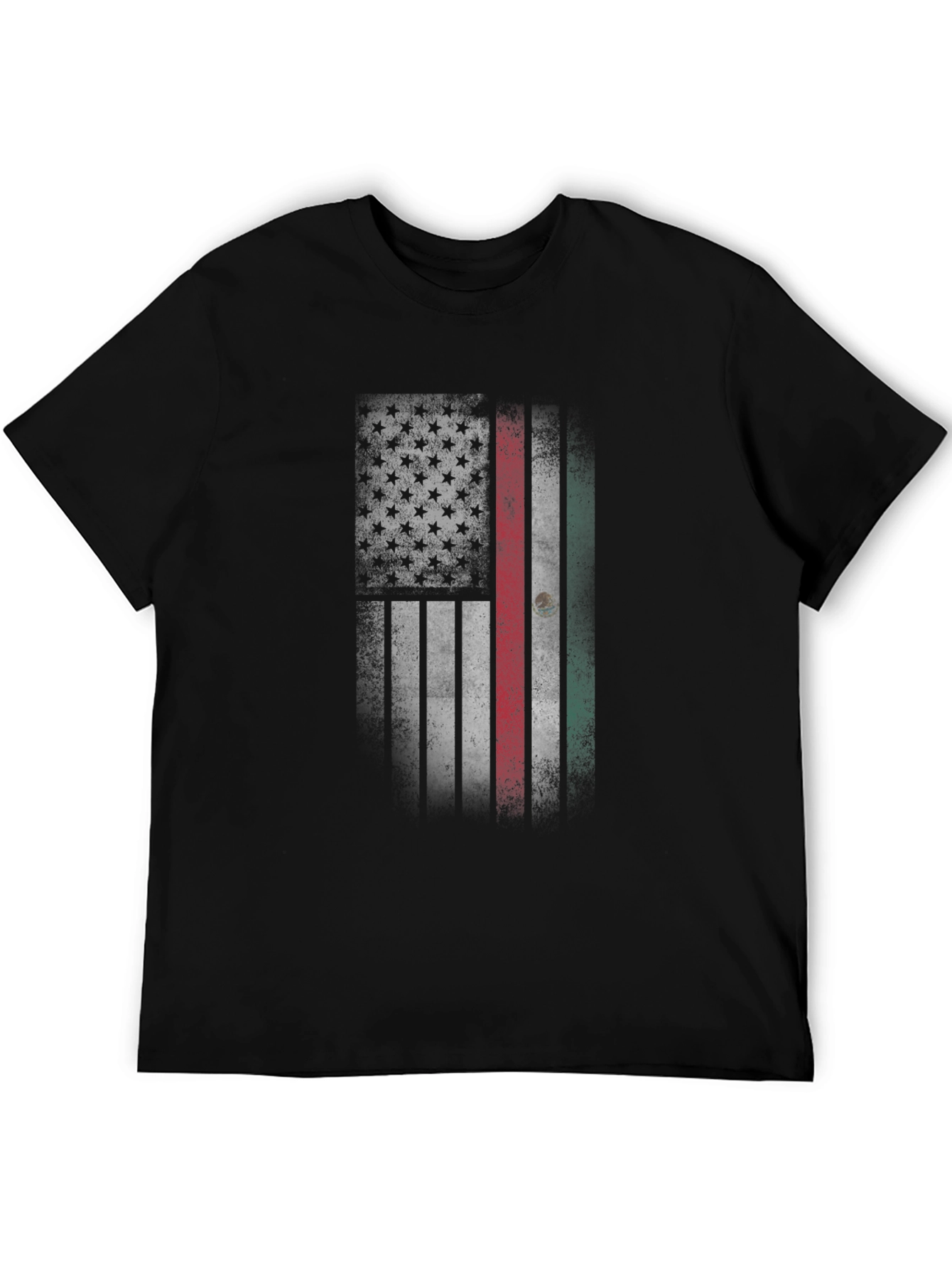 USA Mexico Flag Graphic Tee - Patriotic Blend T-Shirt