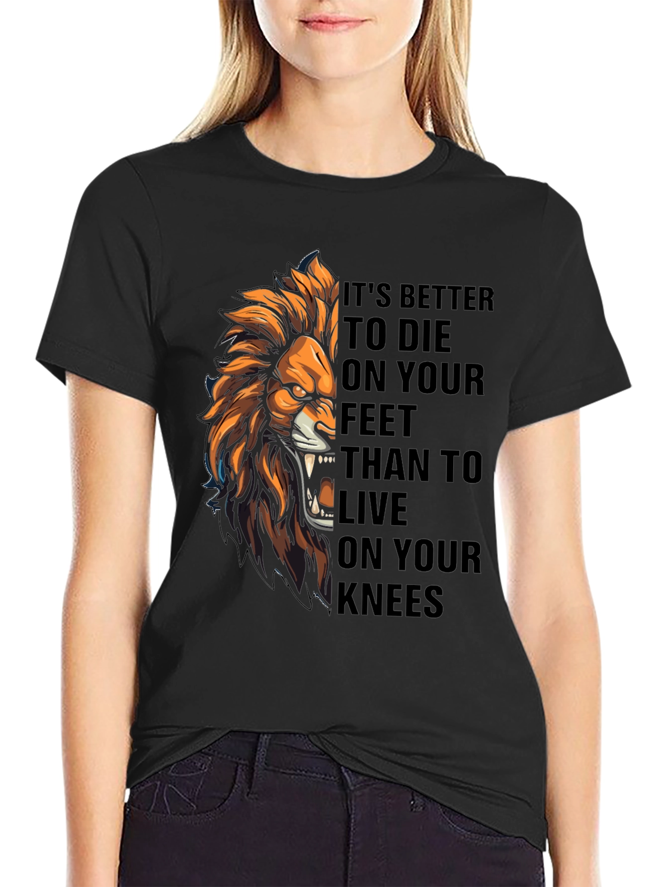 Lion Graphic Tee: Die On Your Feet
