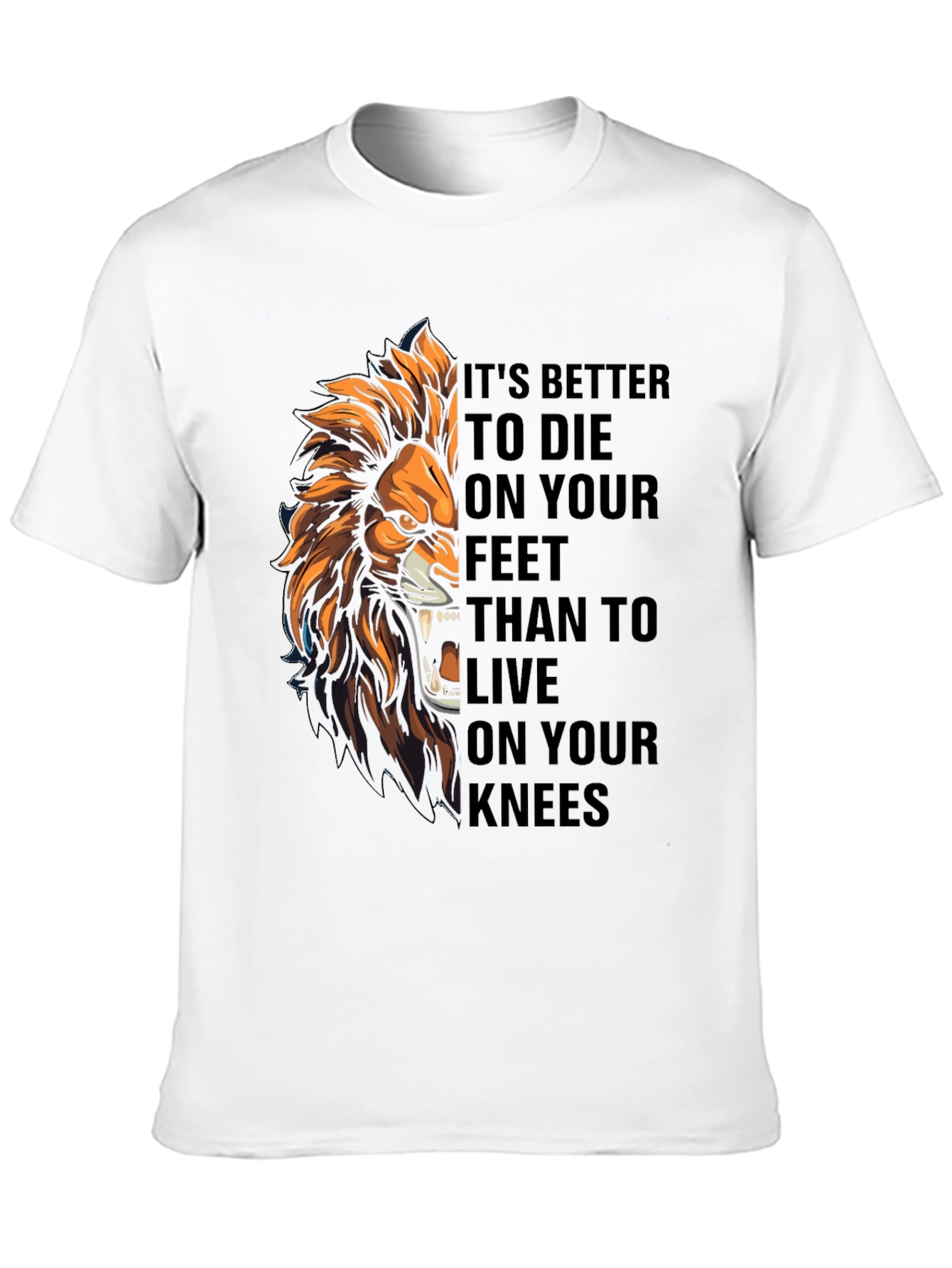 Lion Graphic Tee: Die On Your Feet