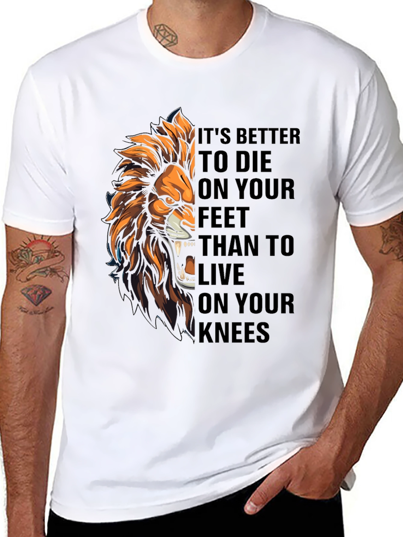 Lion Graphic Tee: Die On Your Feet
