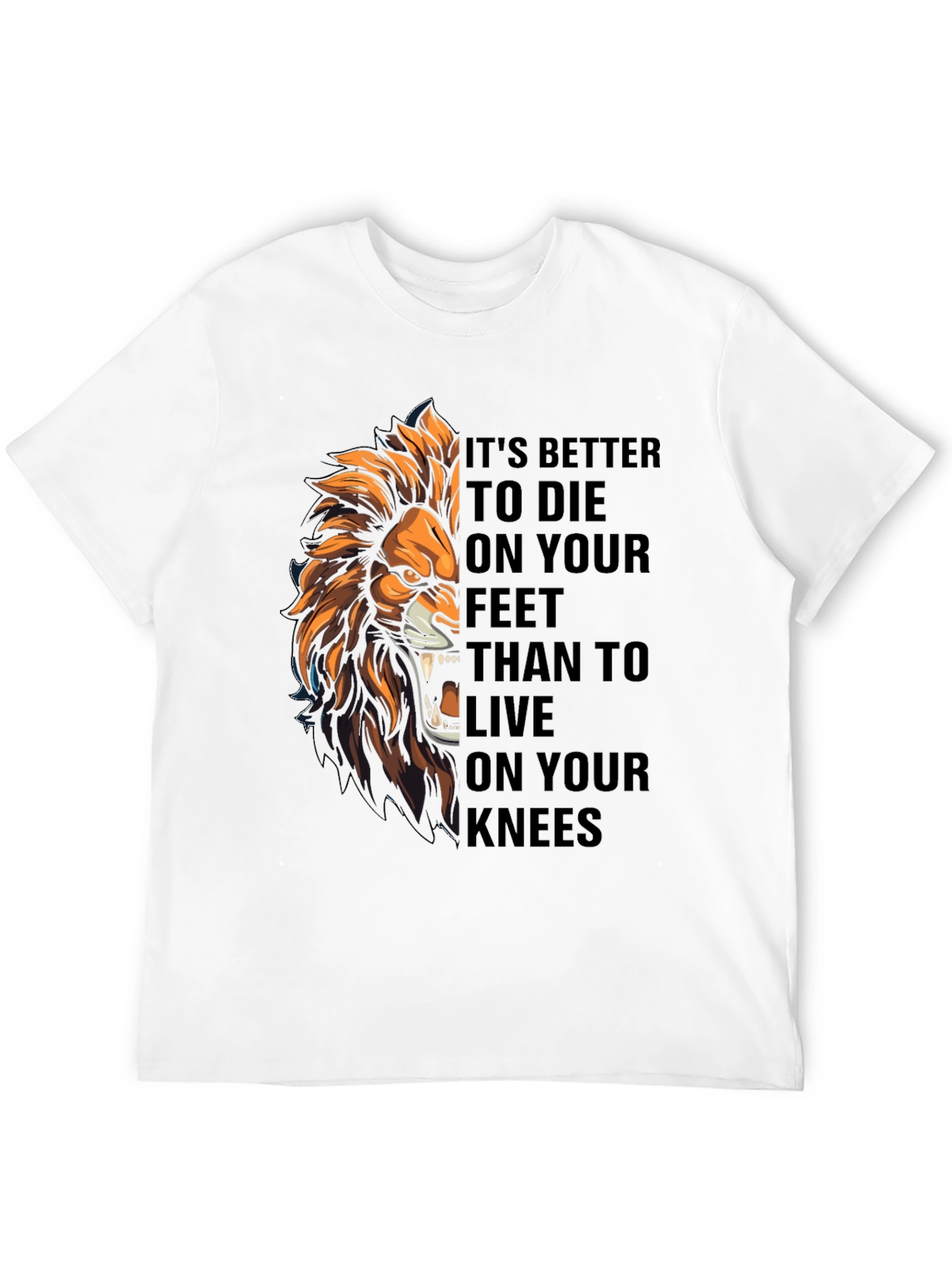 Lion Graphic Tee: Die On Your Feet