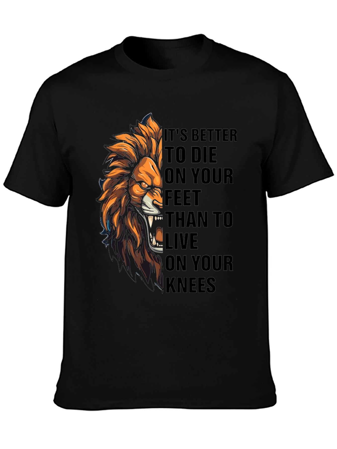 Lion Graphic Tee: Die On Your Feet
