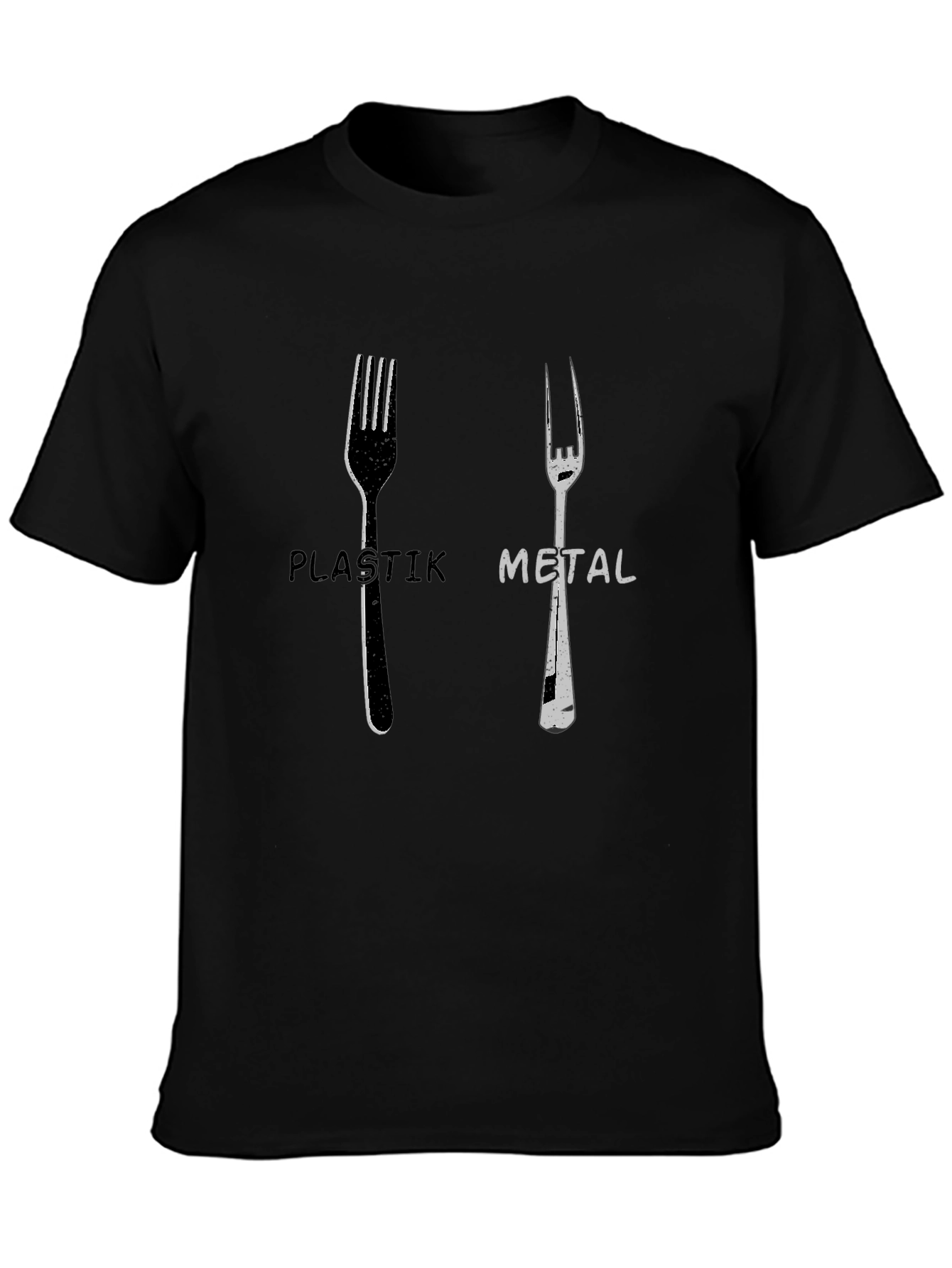 Plastik Metal Forks Graphic Tee - Quirky Design