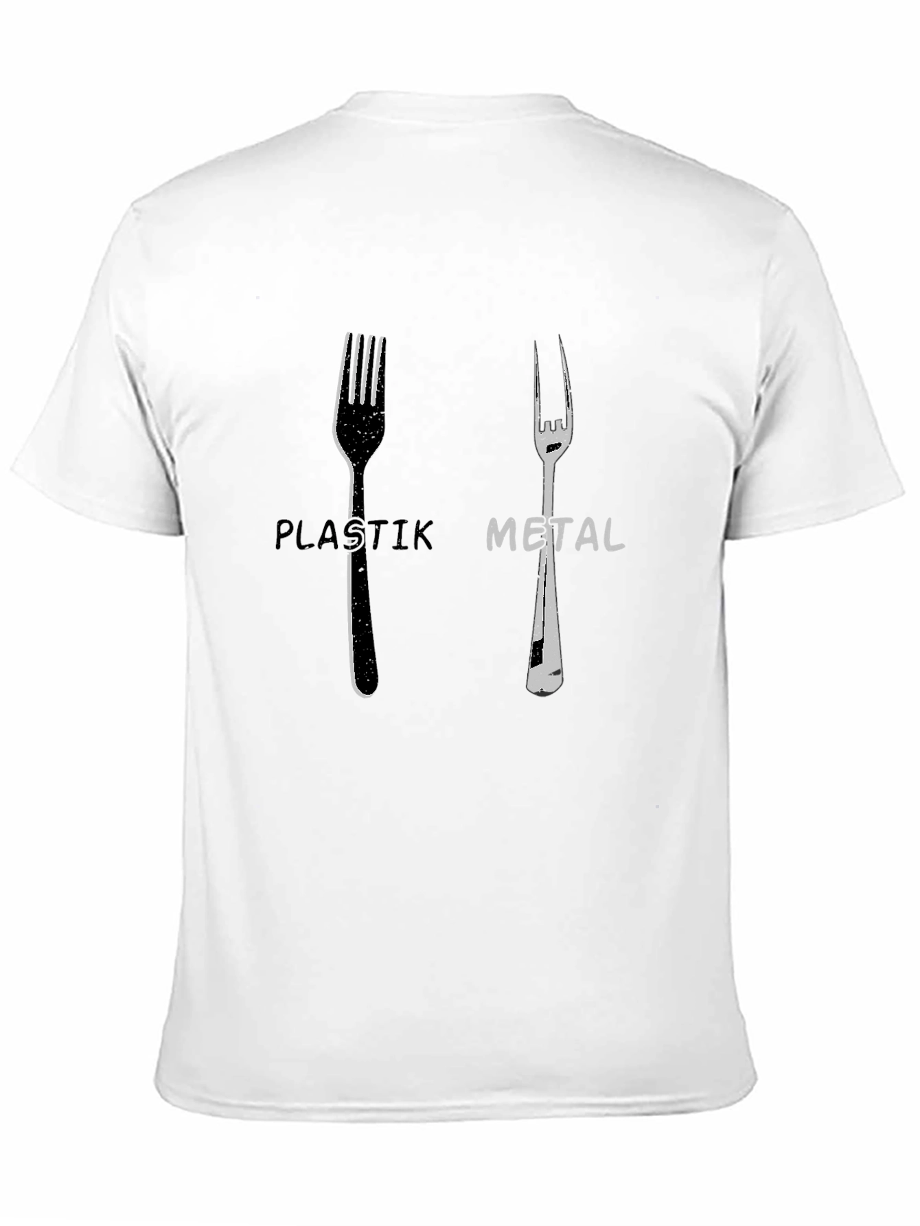 Plastik Metal Forks Graphic Tee - Quirky Design