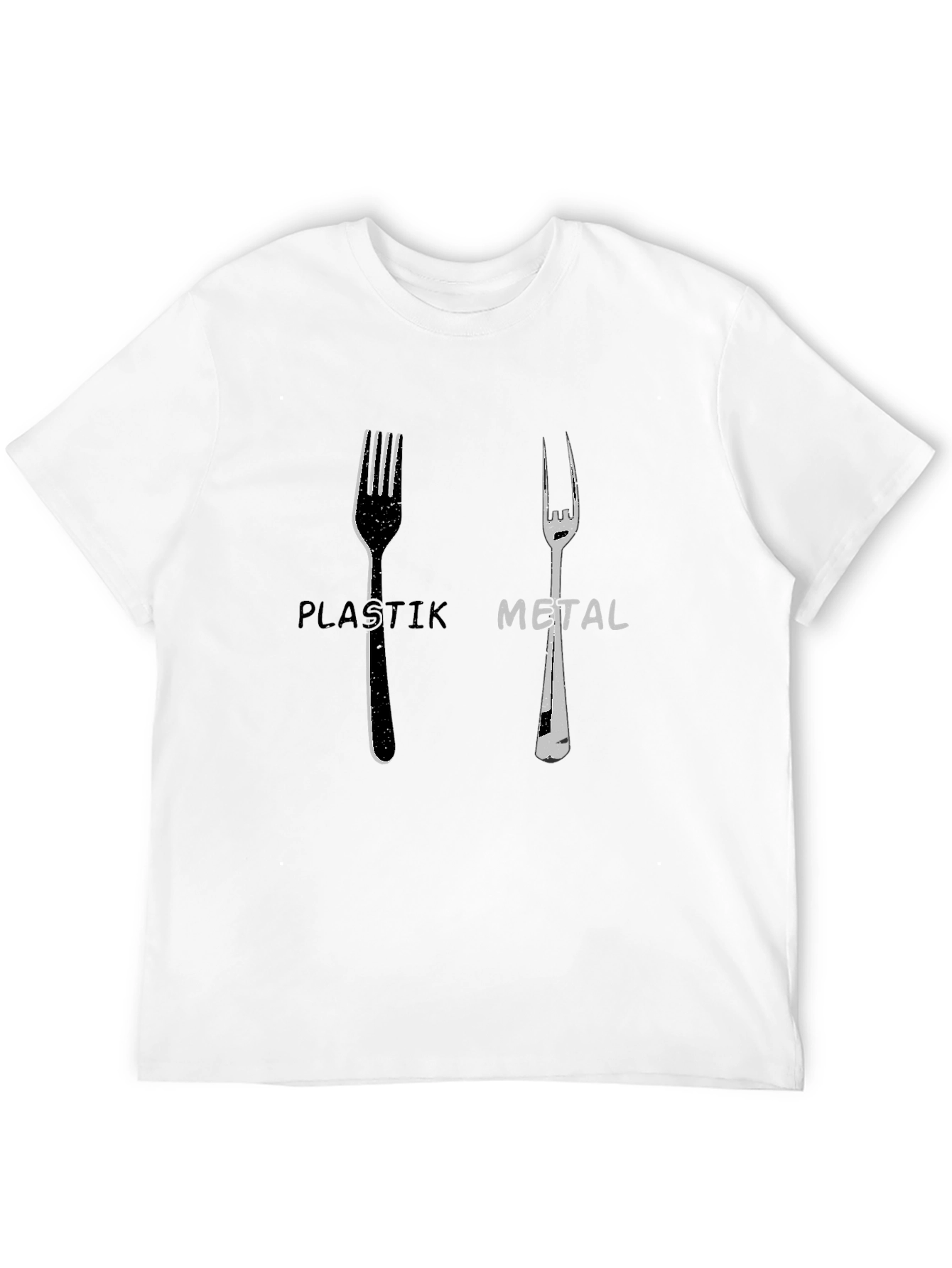 Plastik Metal Forks Graphic Tee - Quirky Design