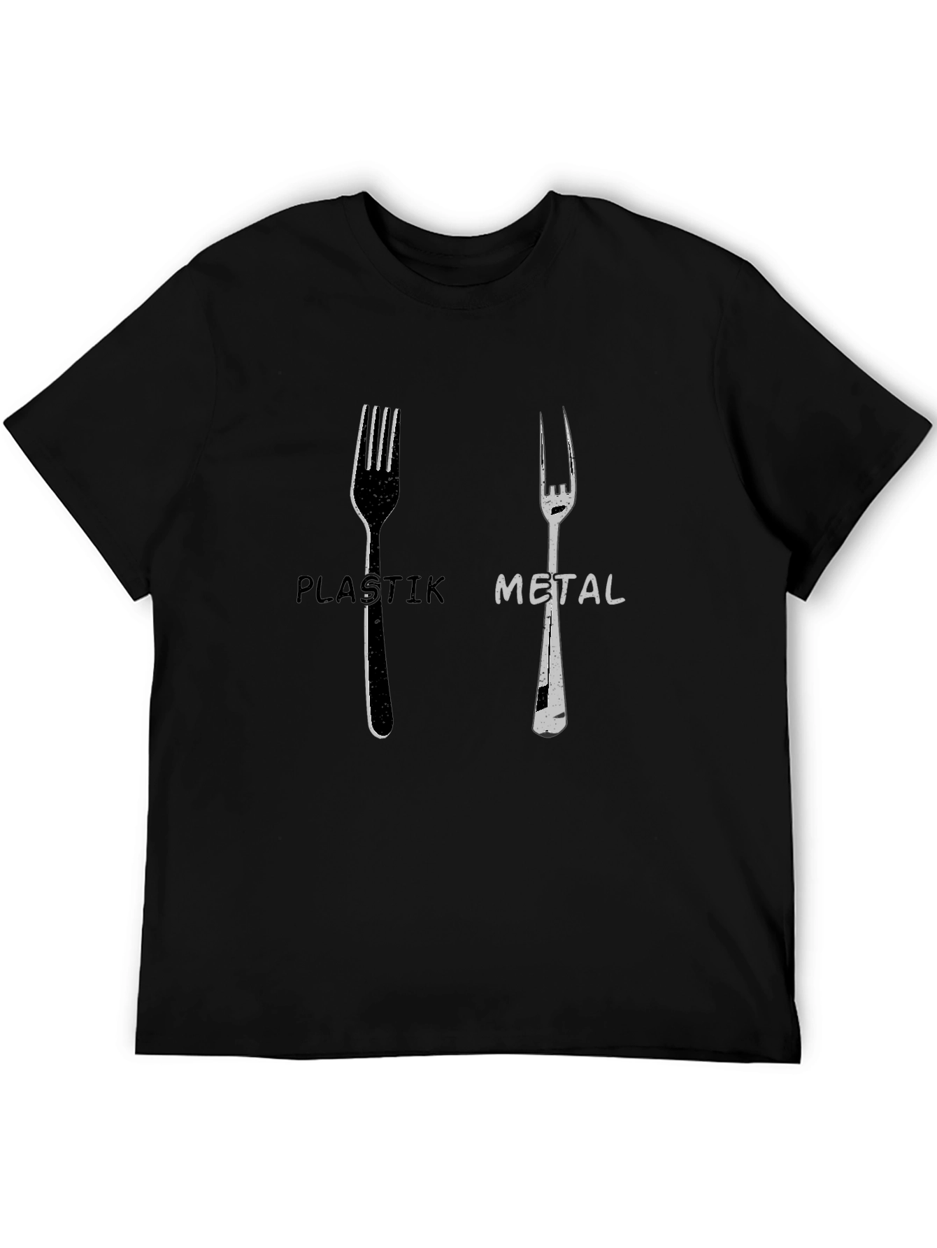 Plastik Metal Forks Graphic Tee - Quirky Design