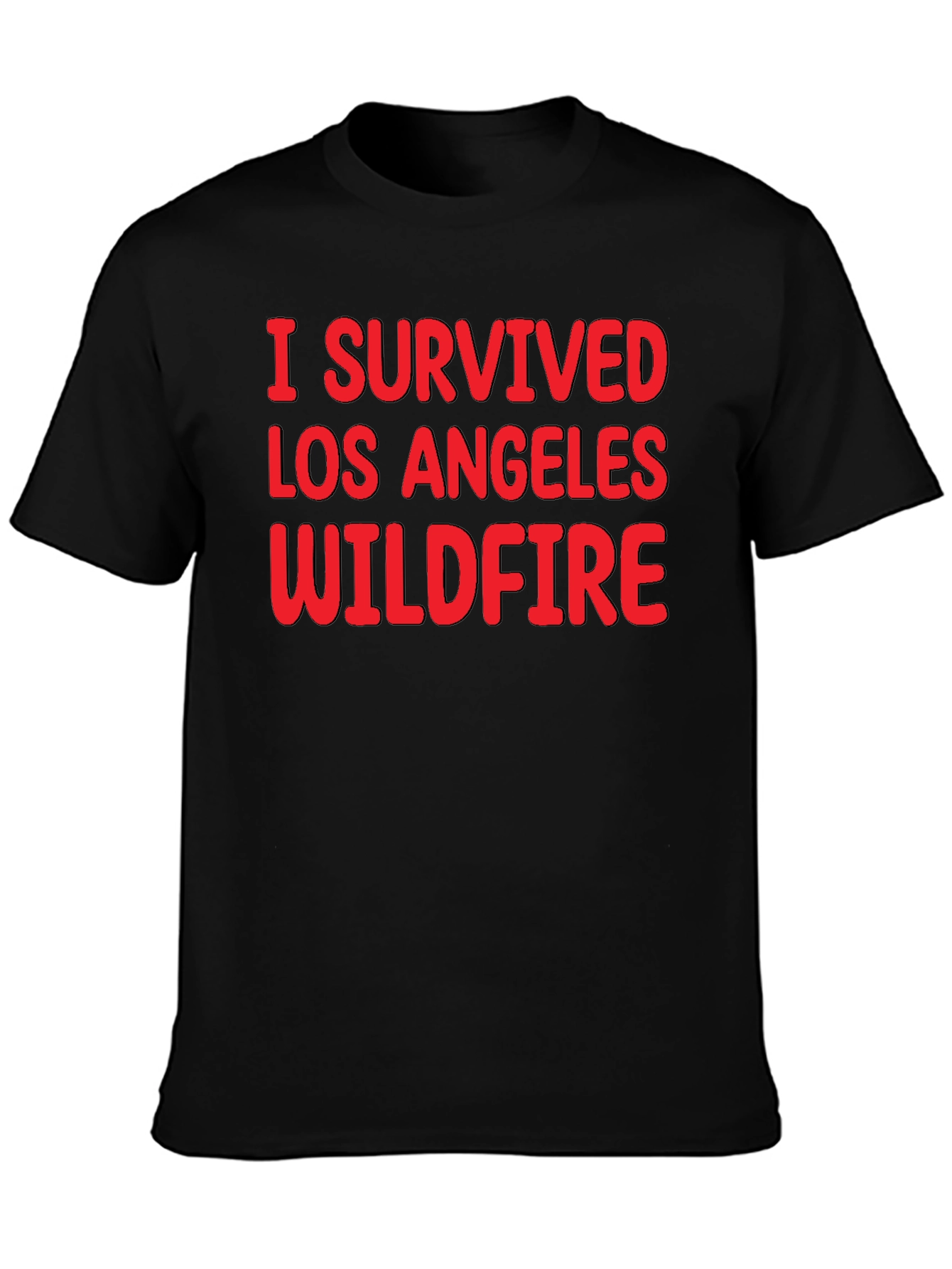 I Survived LA Wildfire Black T-Shirt