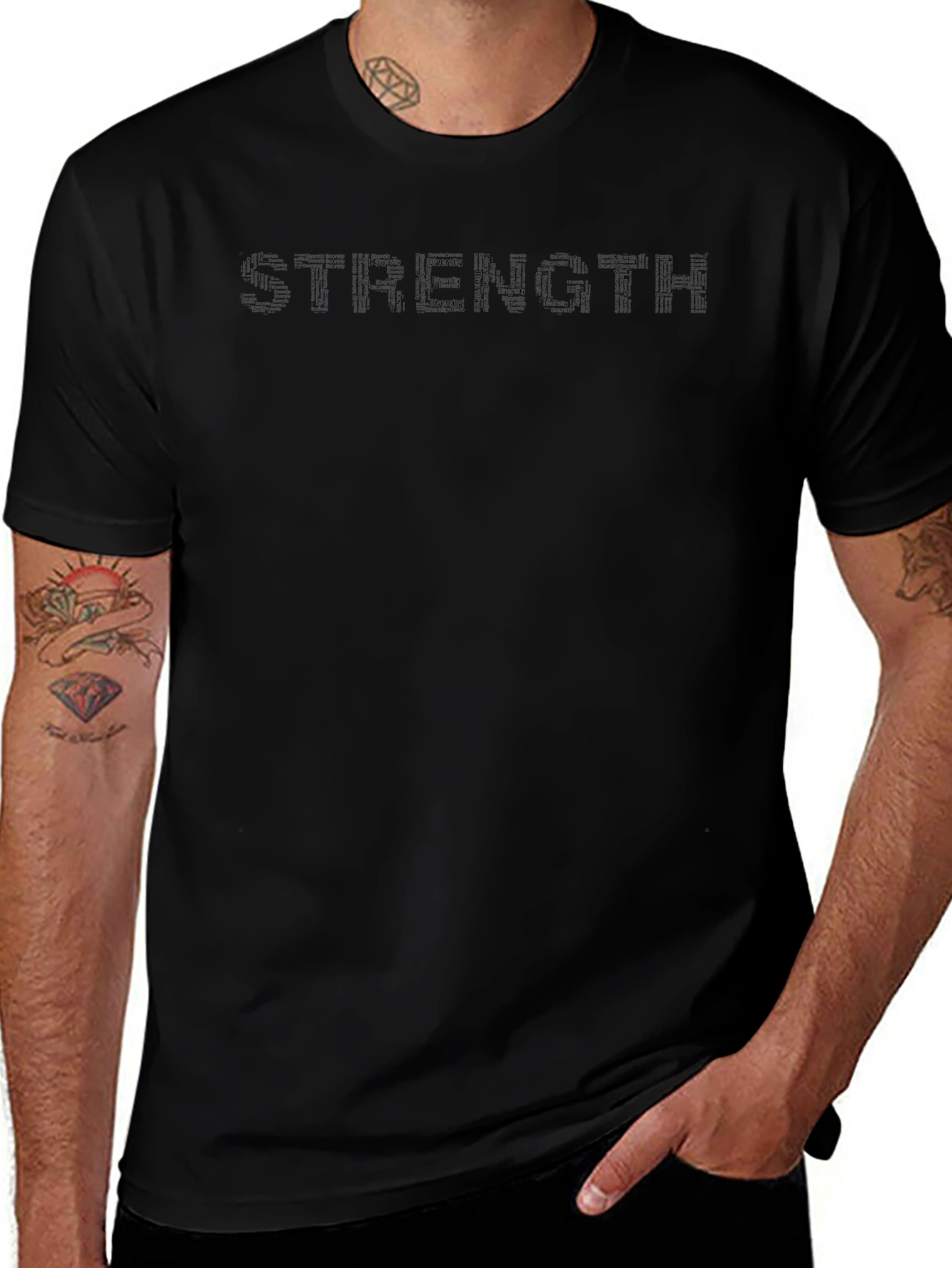 Black Strength T-Shirt - Motivational Gym Wear