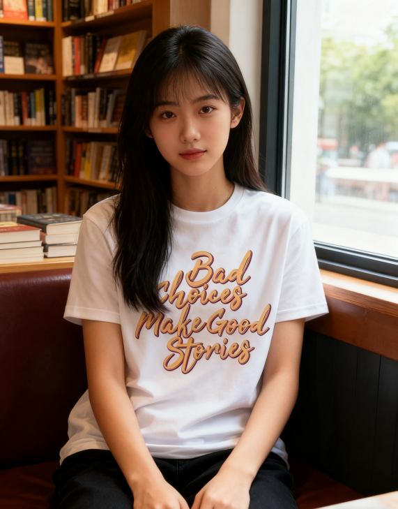 Bad Choices Make Good Stories Typography Tee
