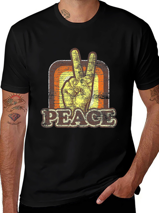 Retro Peace Sign T-Shirt - Vintage Style Graphic Tee