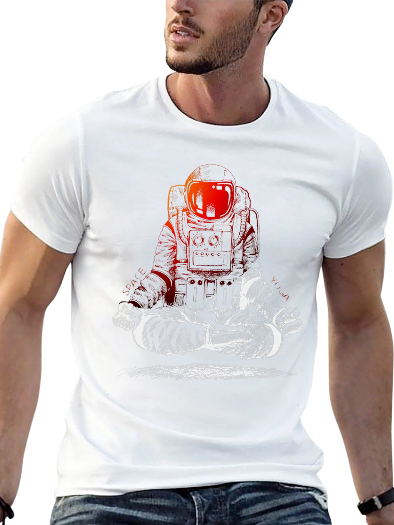 Astronaut Meditation Black T-Shirt
