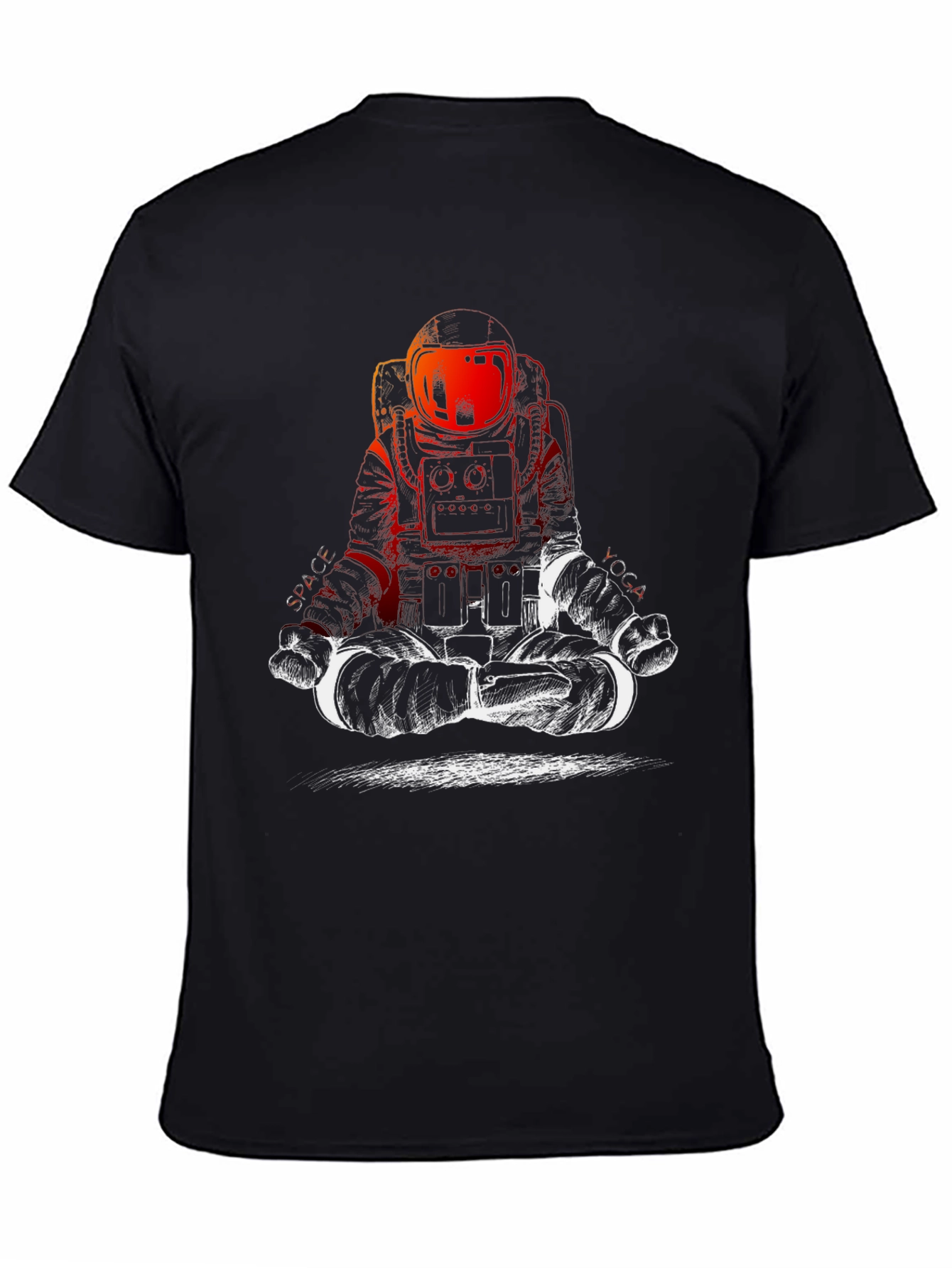 Astronaut Meditation Black T-Shirt