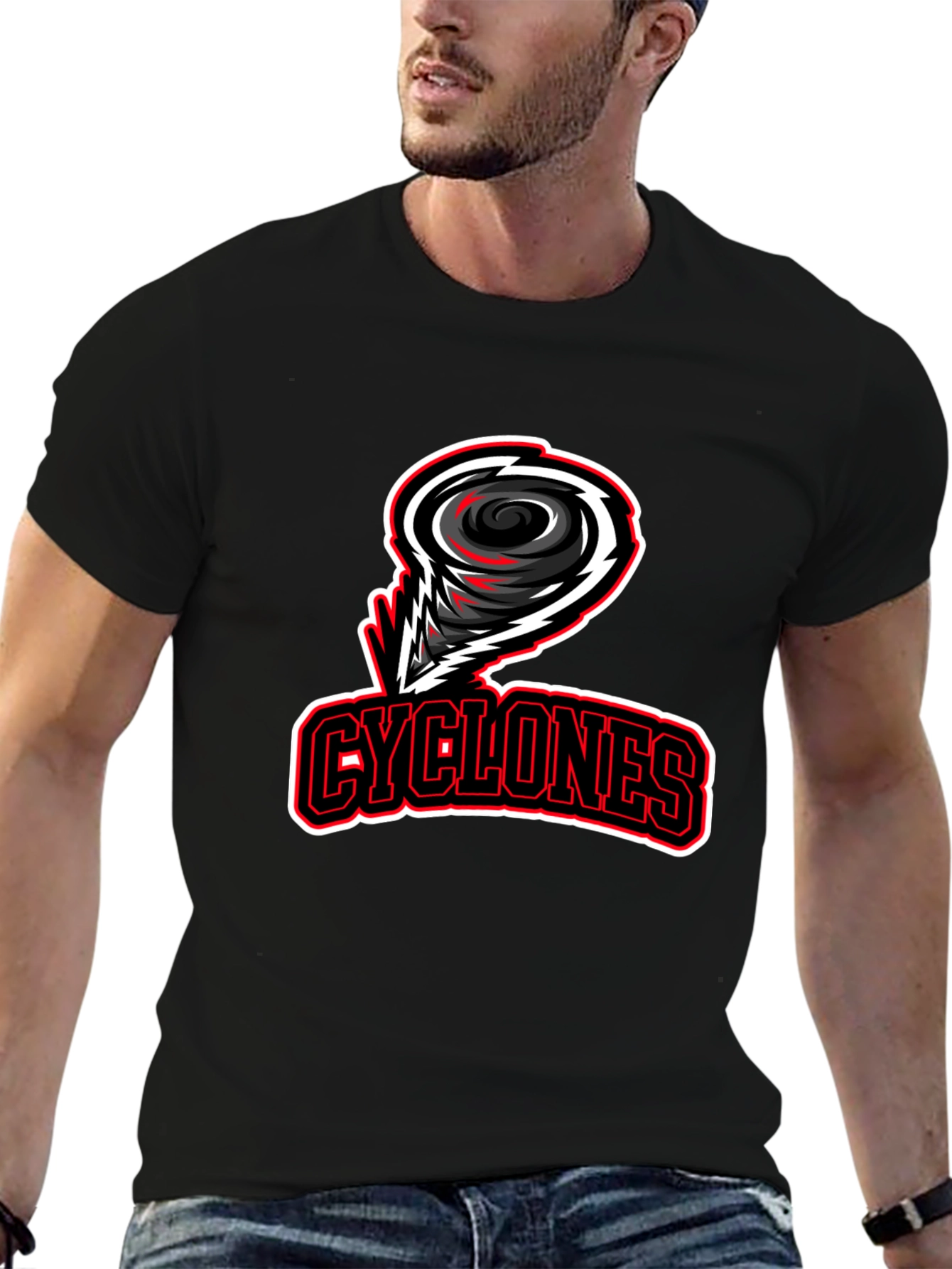 Cyclones Black T-Shirt - Sports Team Graphic Tee