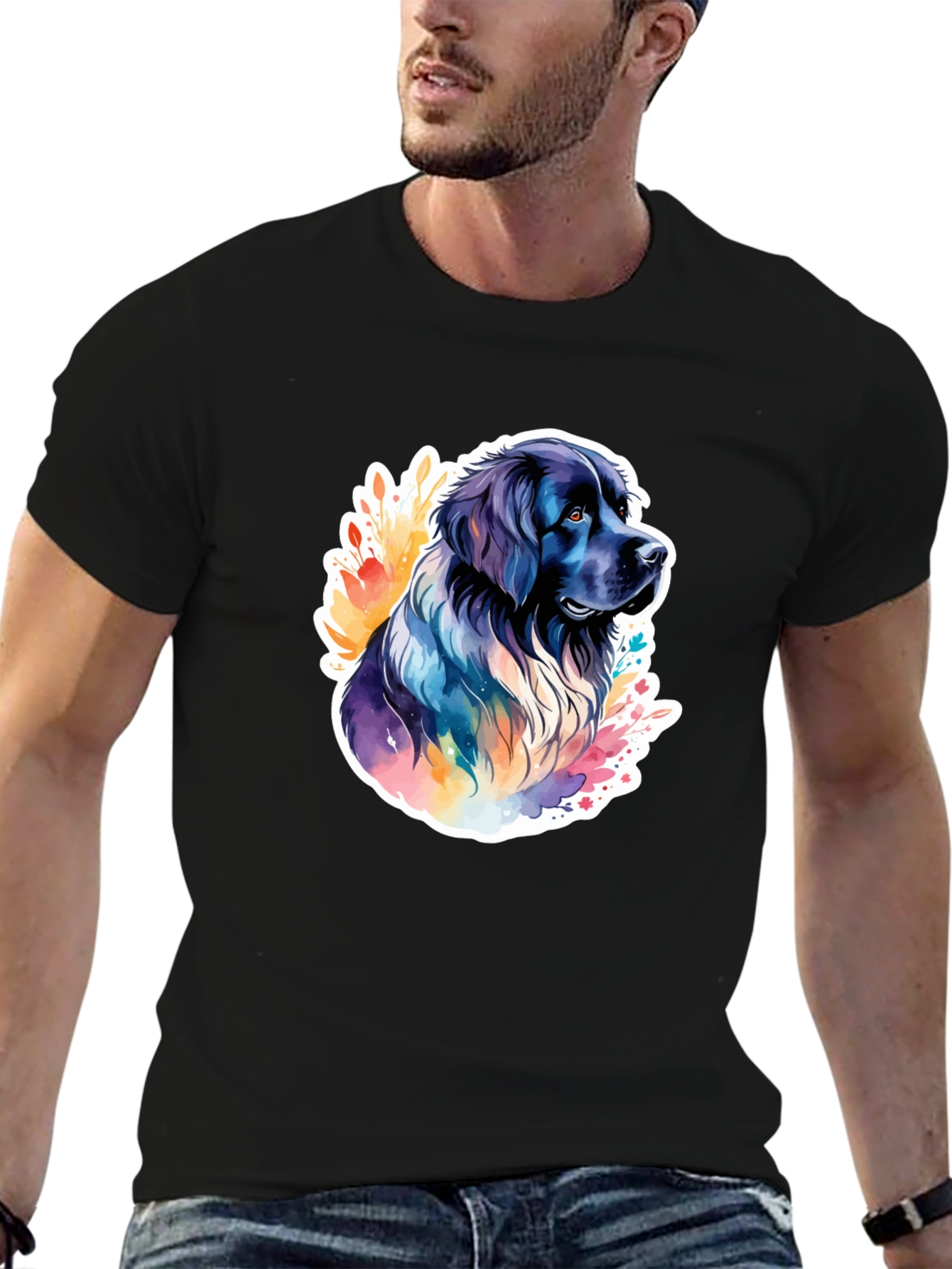 Dog Watercolor Graphic T-Shirt