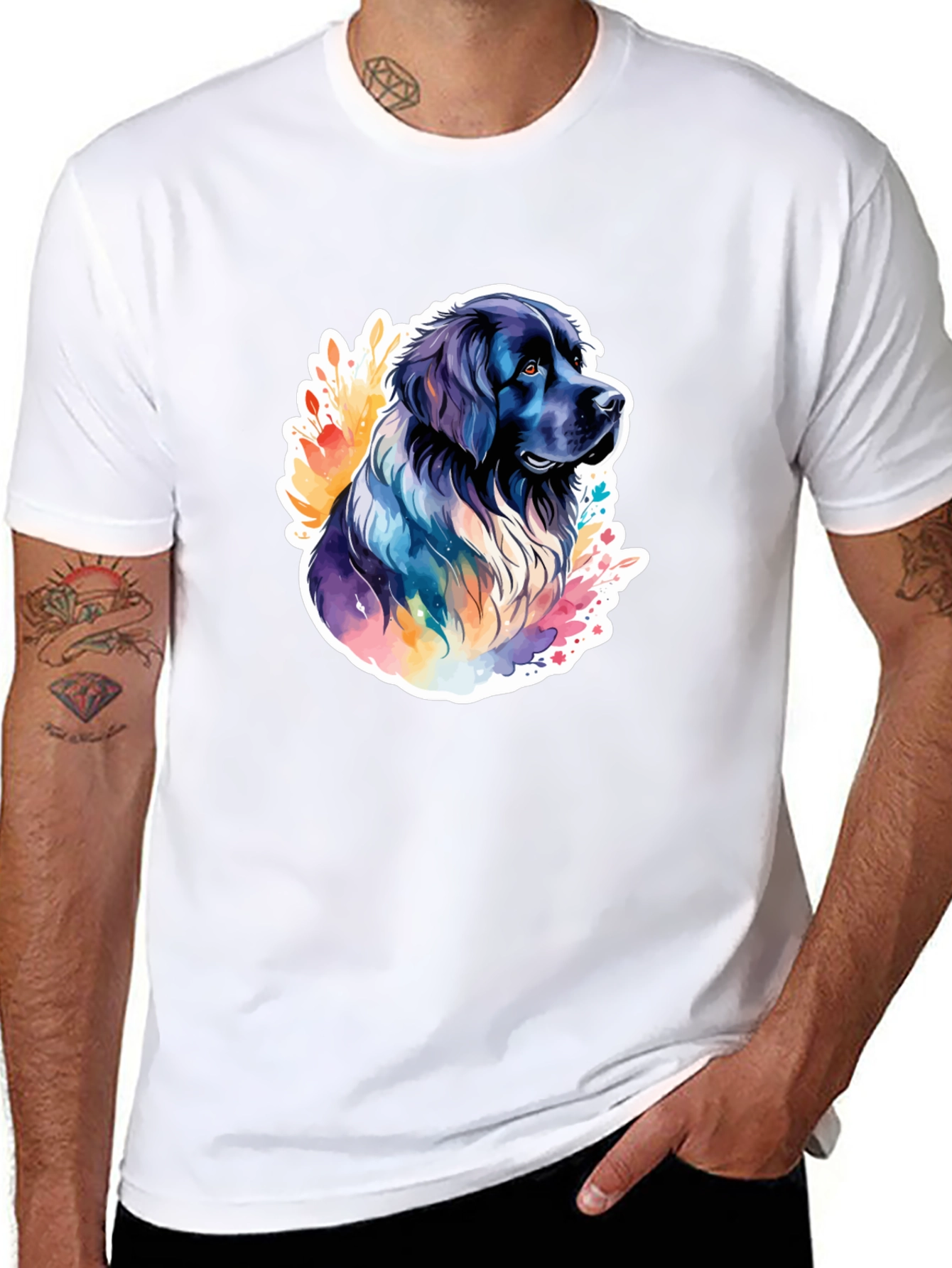 Dog Watercolor Graphic T-Shirt