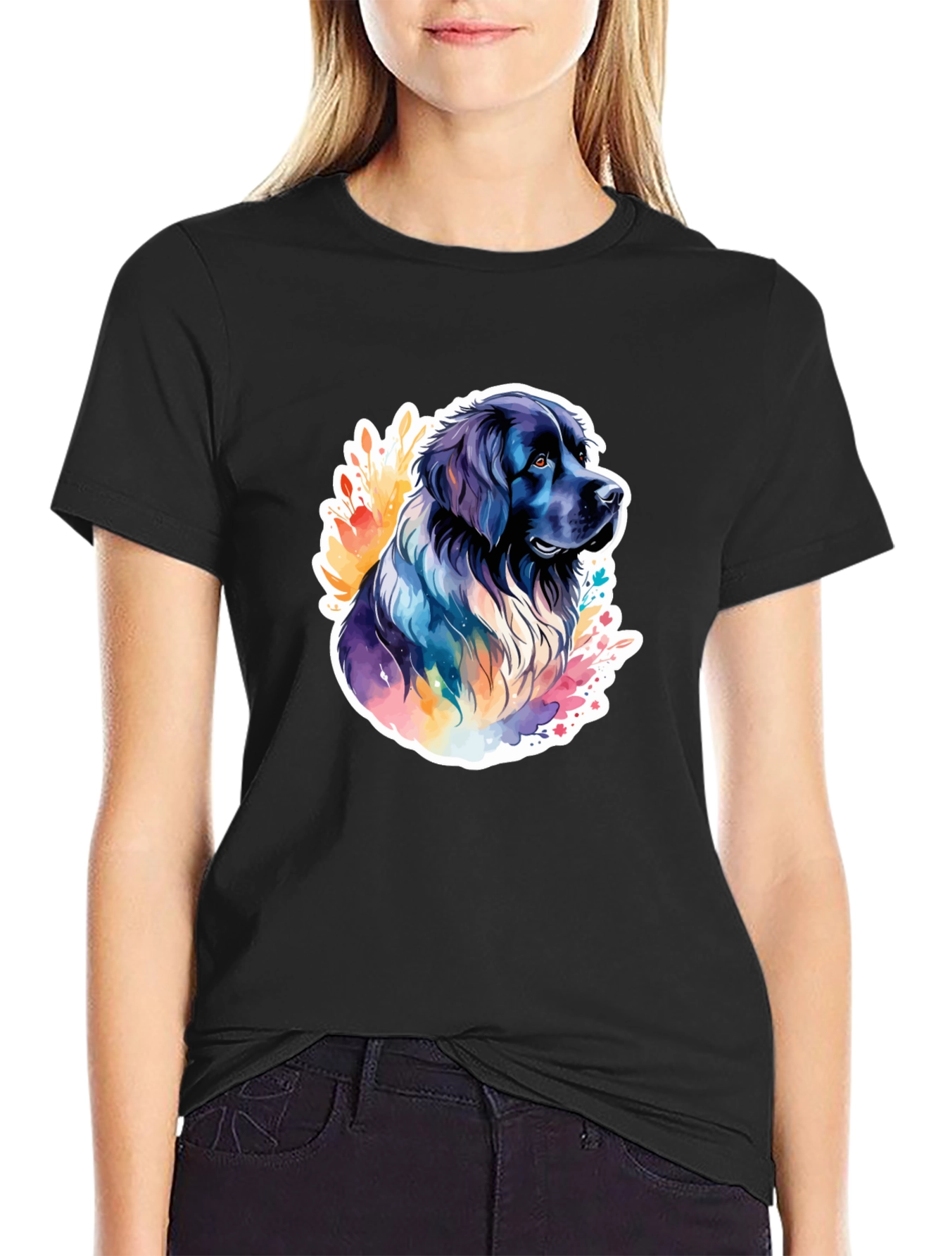Dog Watercolor Graphic T-Shirt