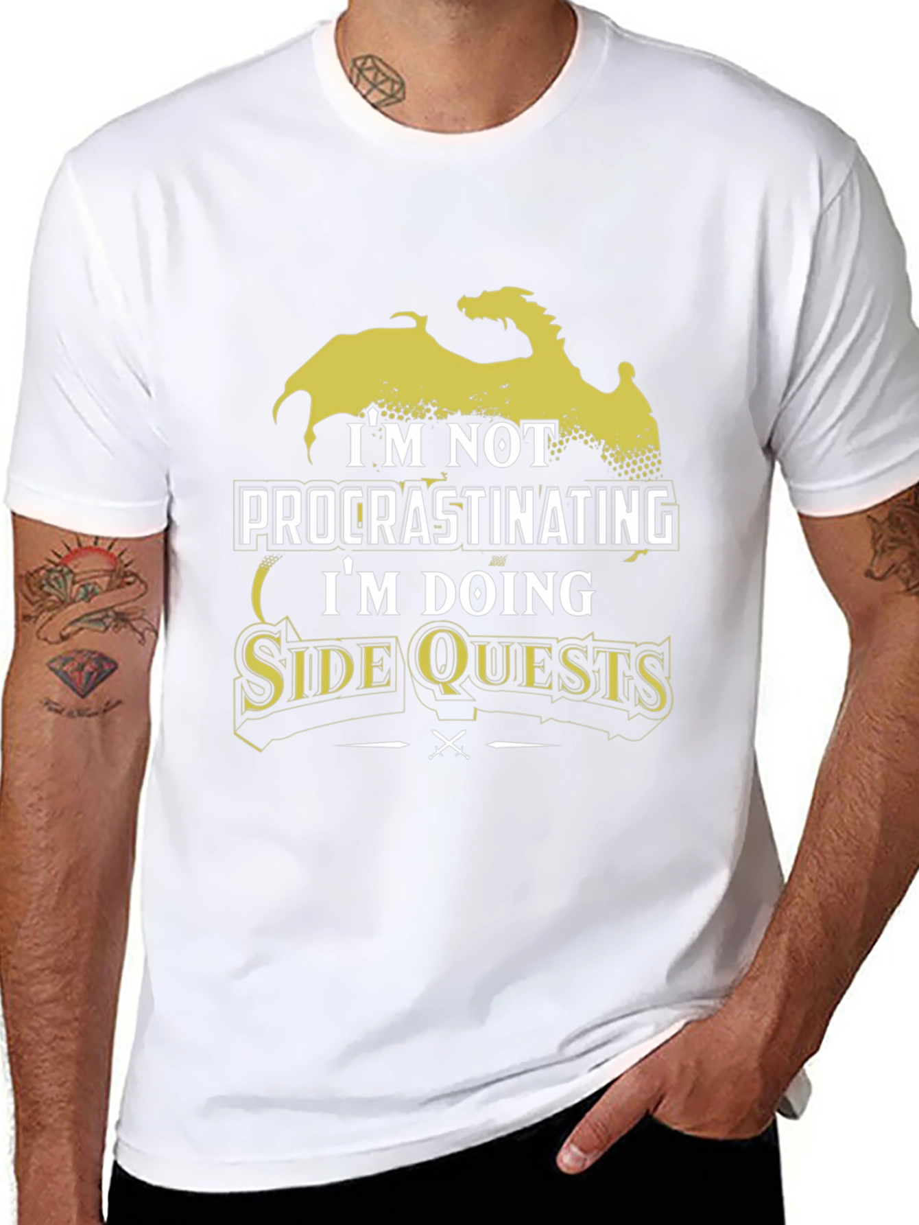 Side Quests Black Graphic T-Shirt