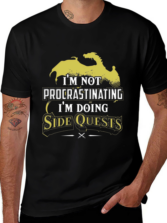 Side Quests Black Graphic T-Shirt