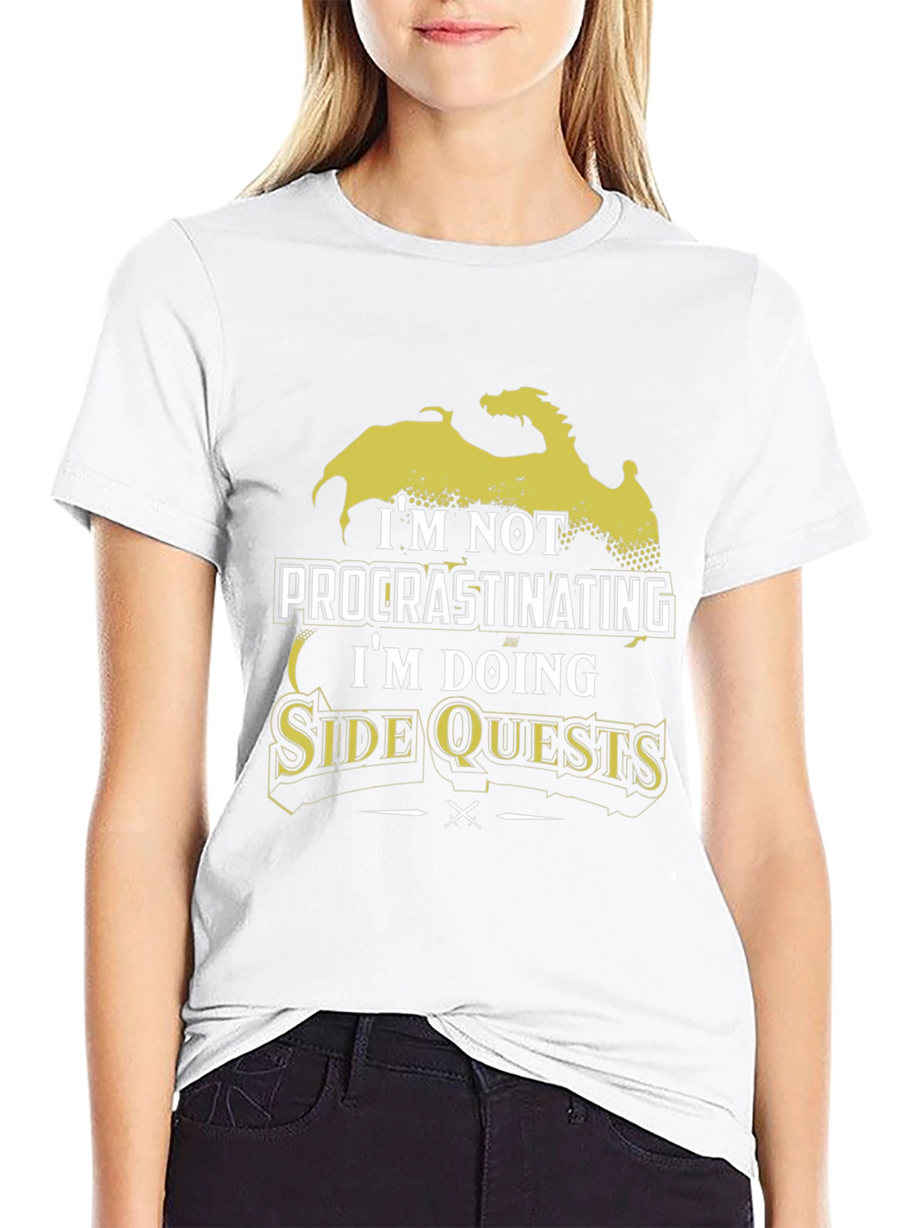 Side Quests Black Graphic T-Shirt