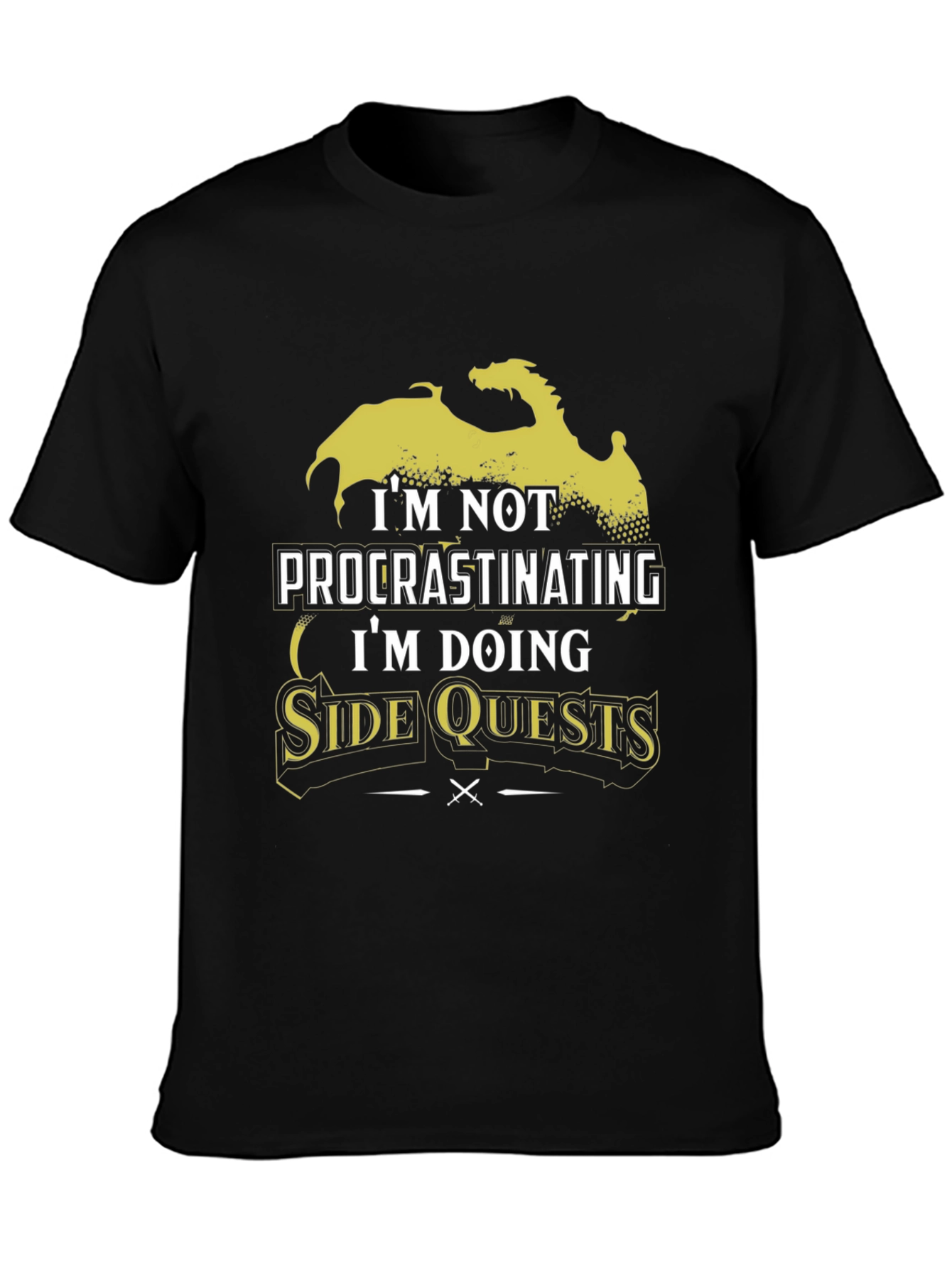 Side Quests Black Graphic T-Shirt