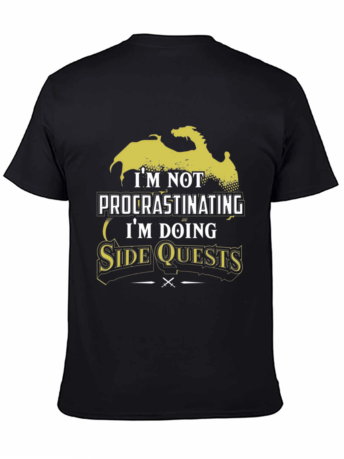 Side Quests Black Graphic T-Shirt