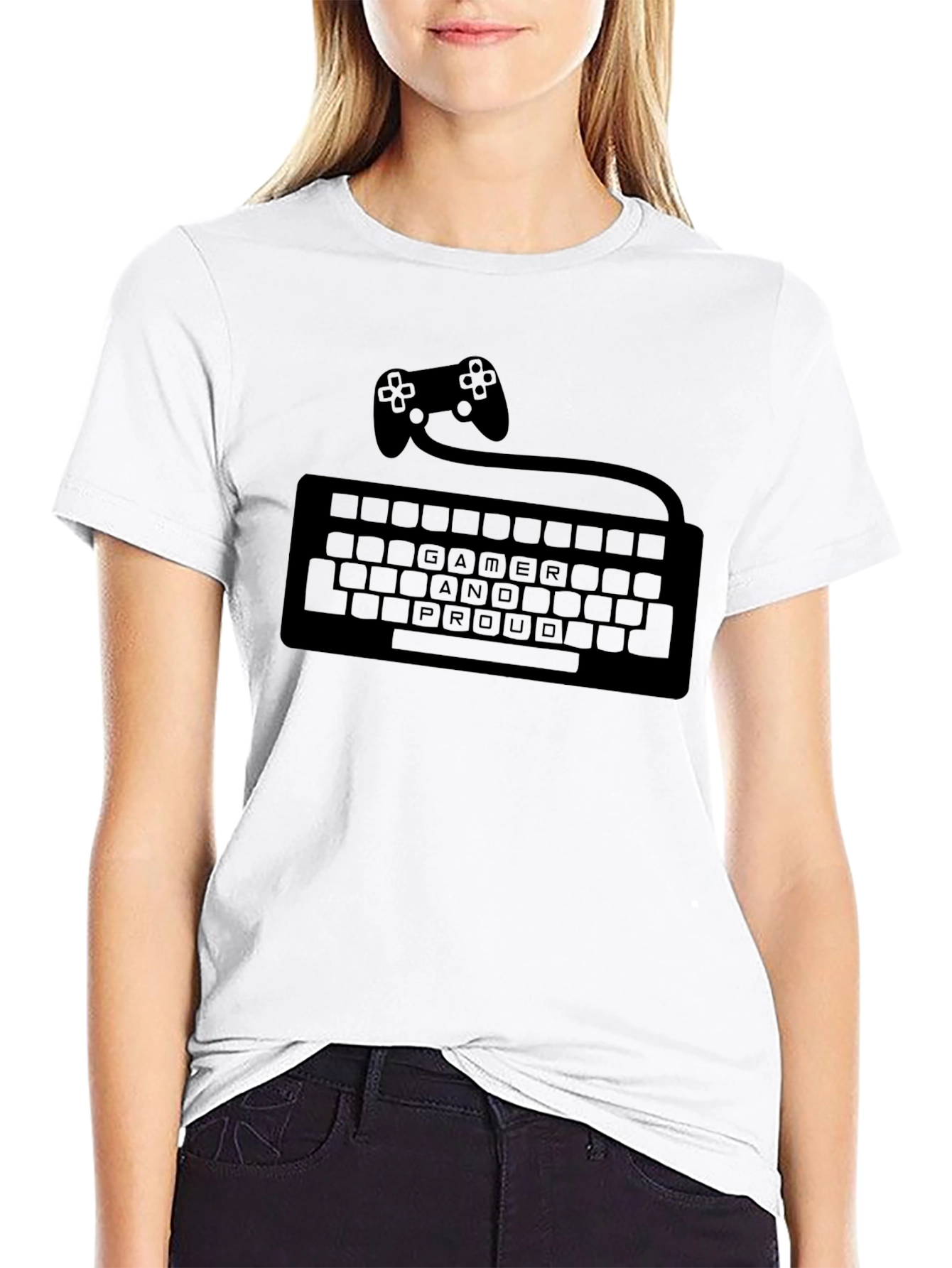 Gamer and Proud T-Shirt - Controller Keyboard Design