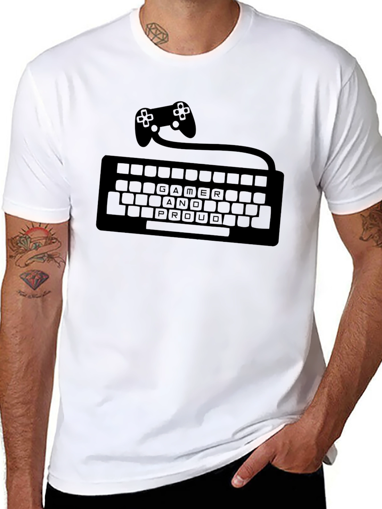 Gamer and Proud T-Shirt - Controller Keyboard Design