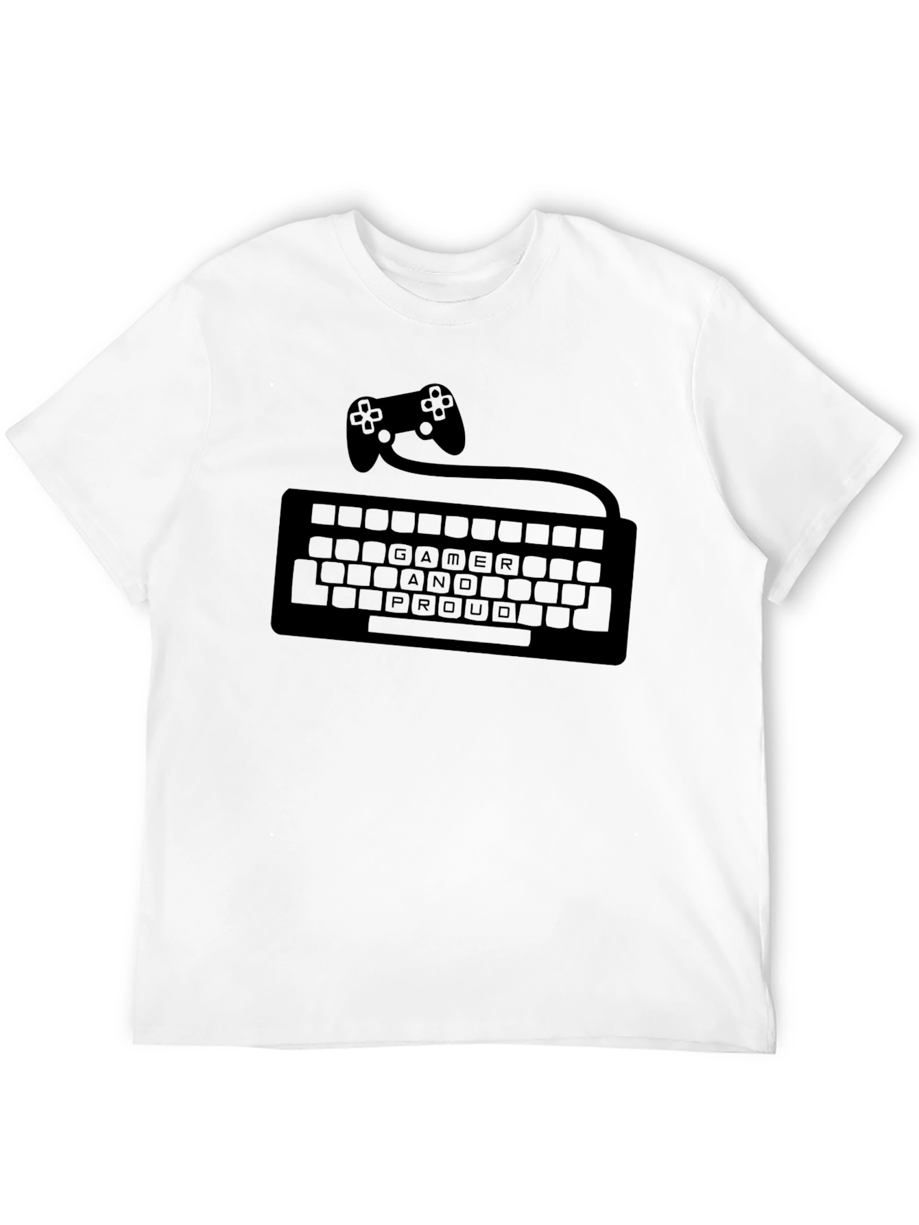 Gamer and Proud T-Shirt - Controller Keyboard Design