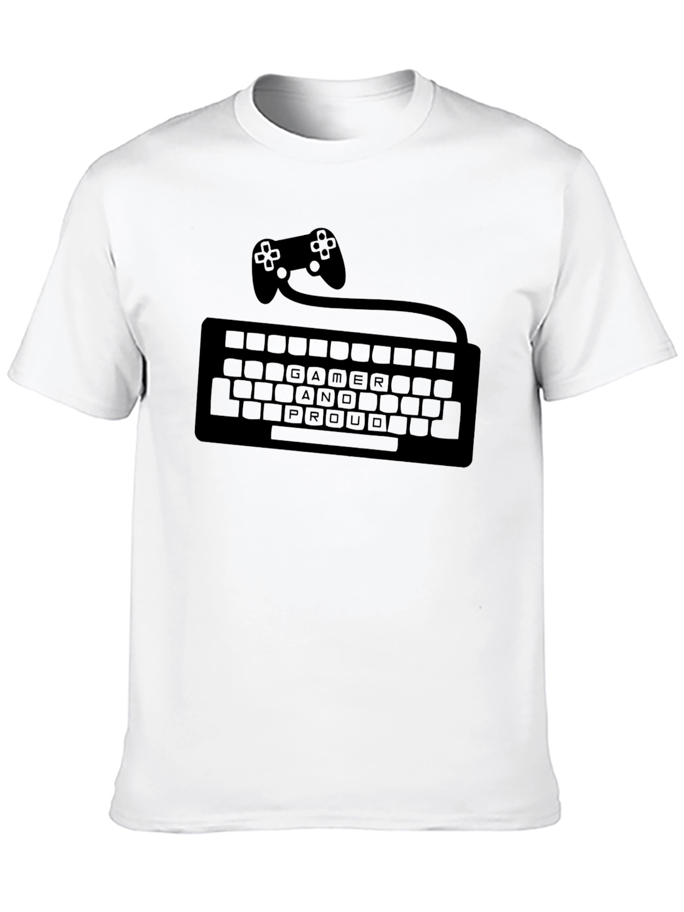 Gamer and Proud T-Shirt - Controller Keyboard Design