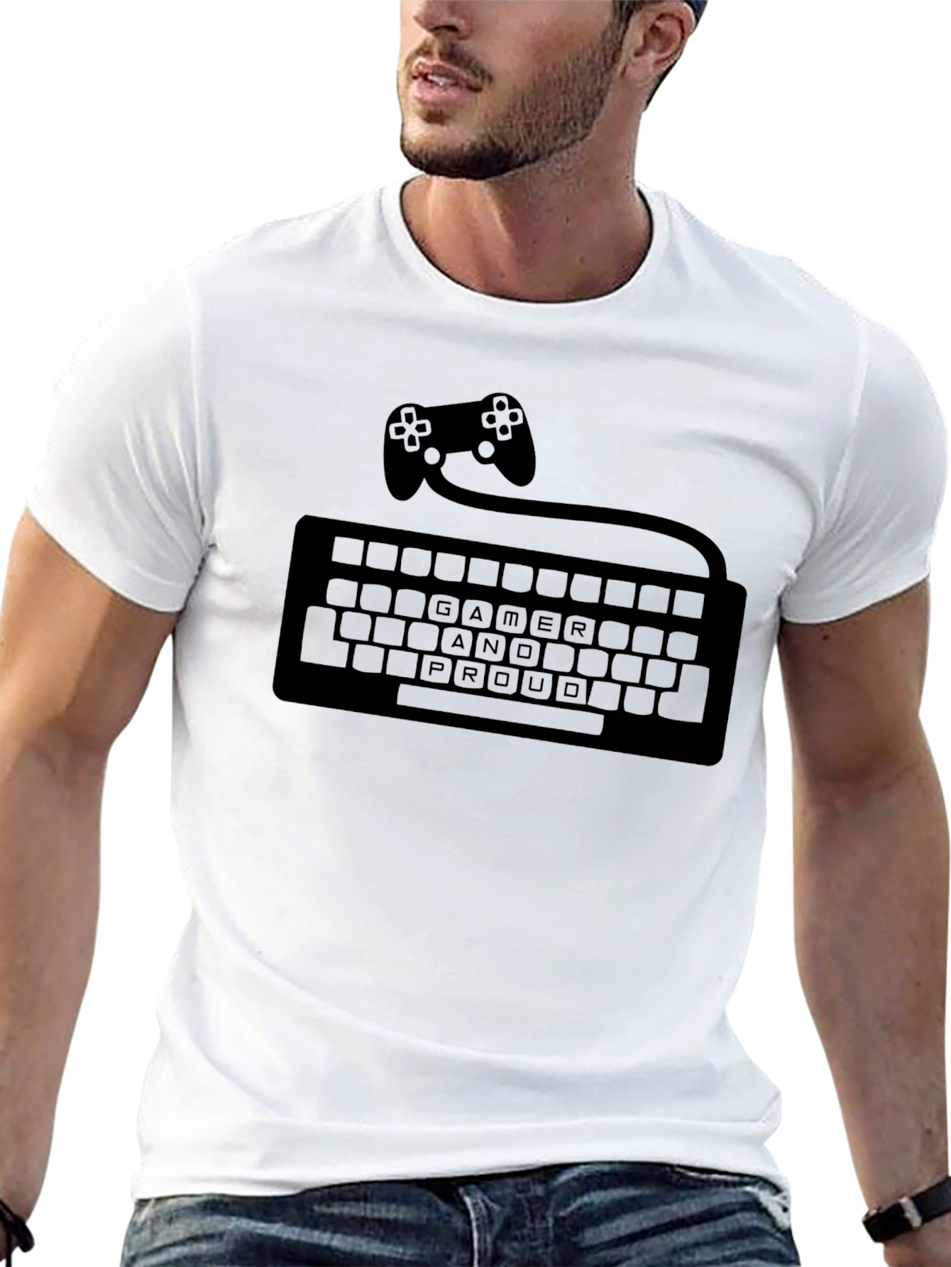 Gamer and Proud T-Shirt - Controller Keyboard Design