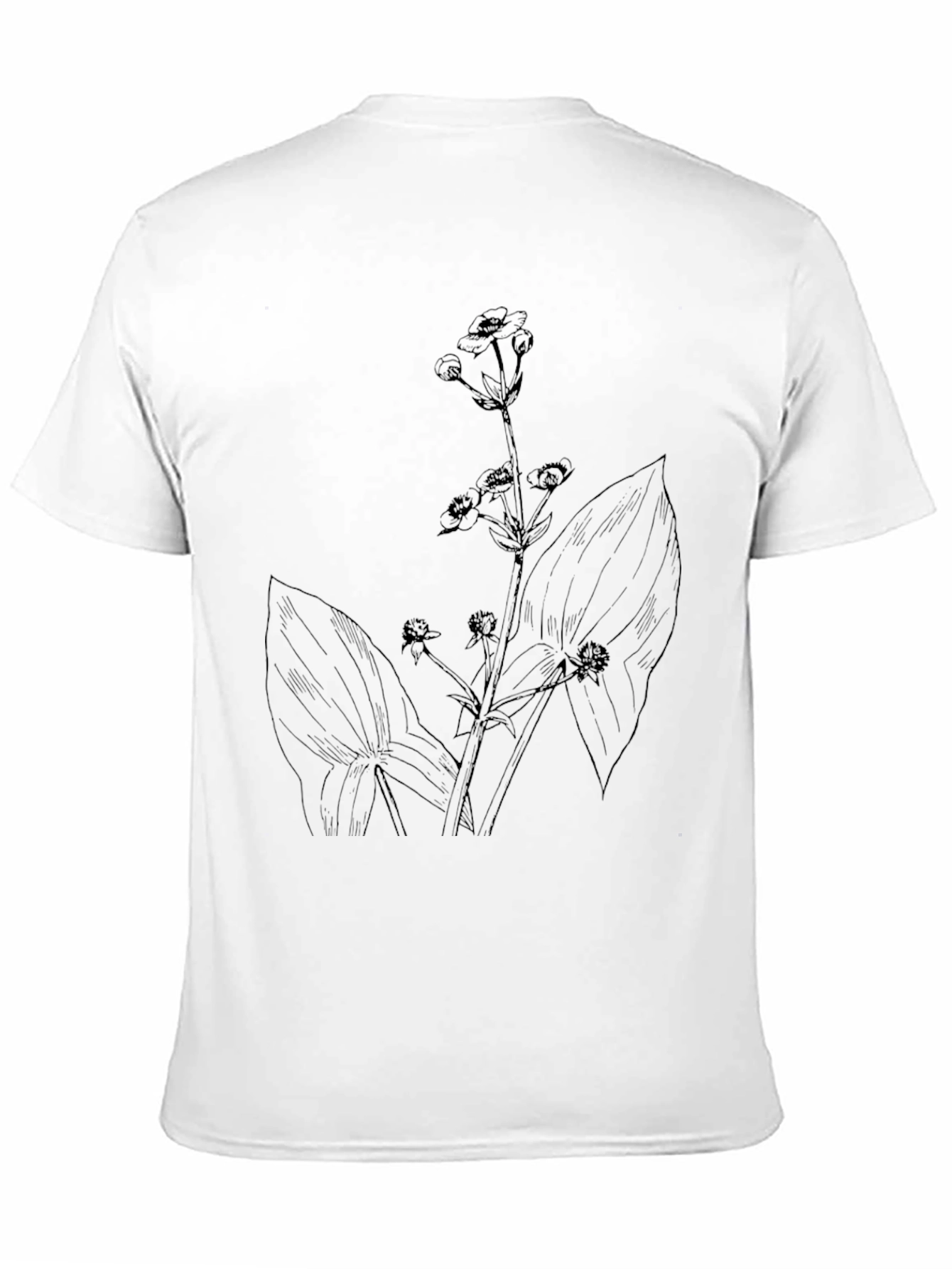 Botanical Print Black T-Shirt for Men