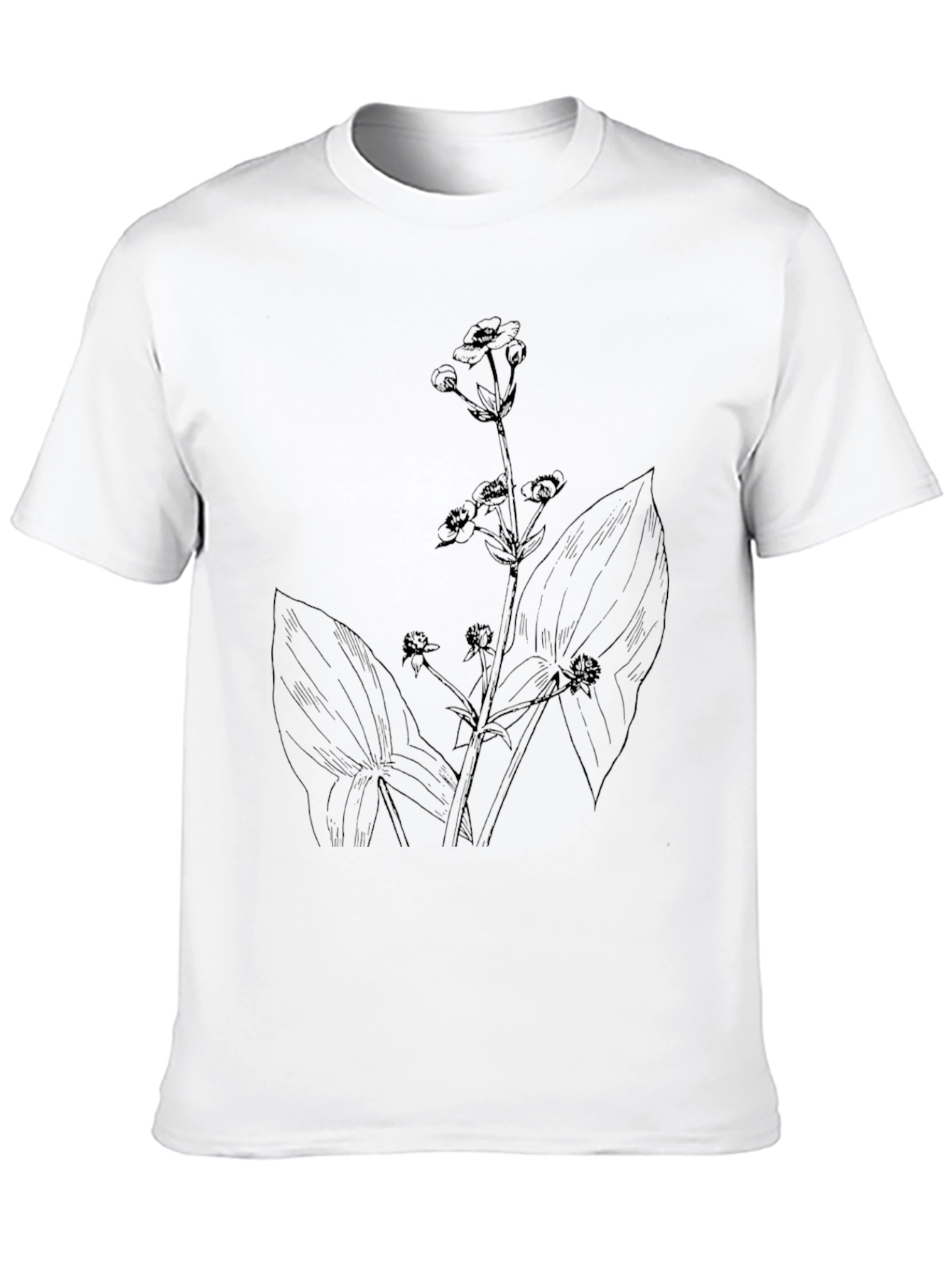 Botanical Print Black T-Shirt for Men