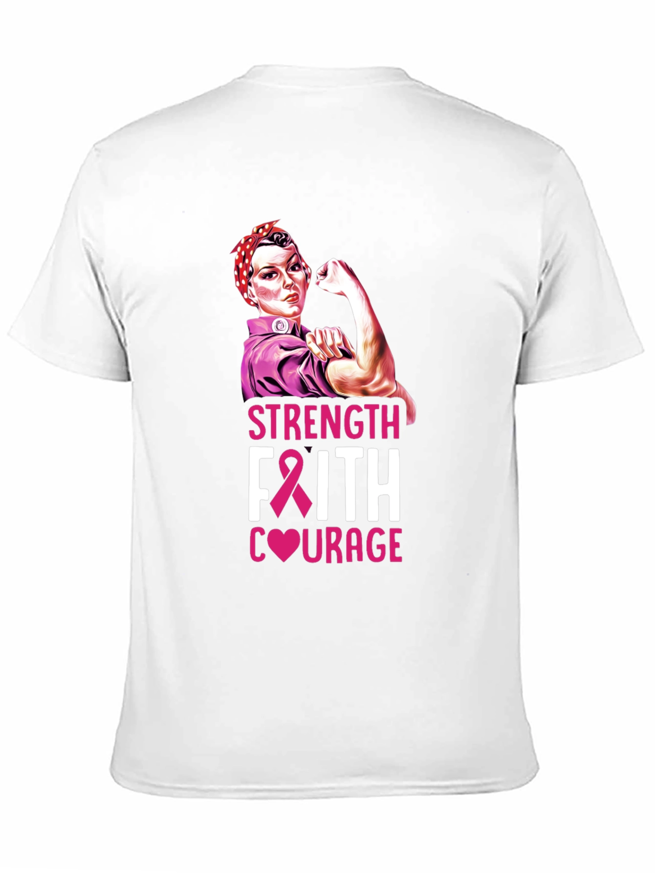 Strength Faith Courage Breast Cancer Awareness T-Shirt