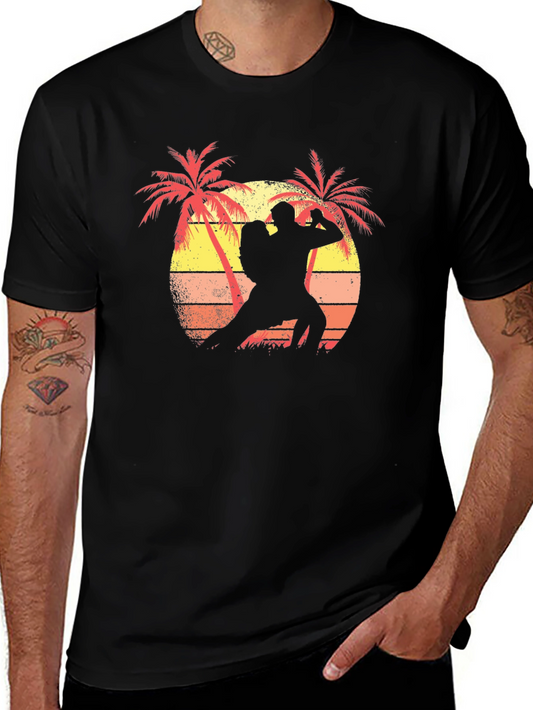 Retro Sunset Dancer Graphic T-Shirt