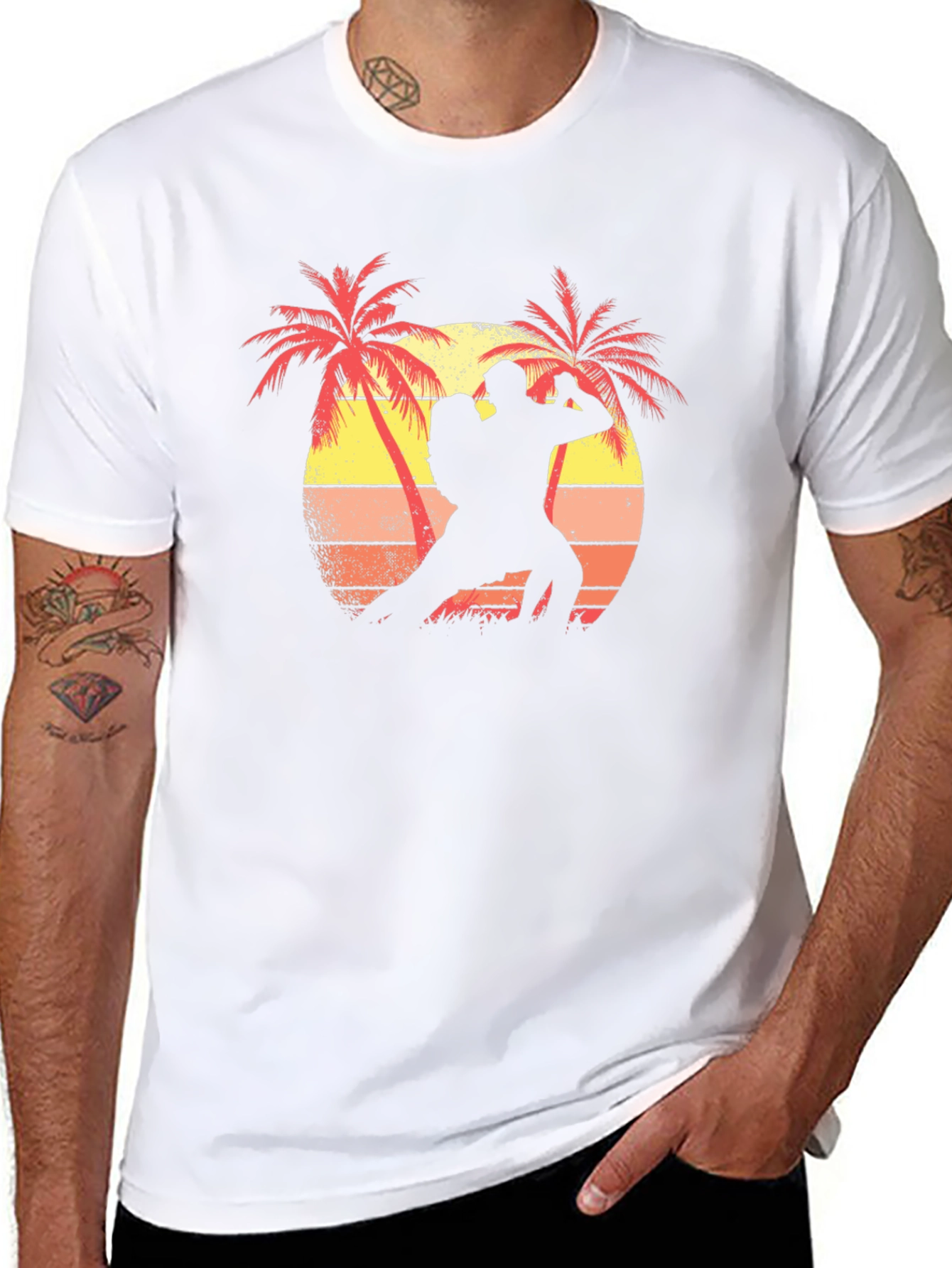 Retro Sunset Dancer Graphic T-Shirt