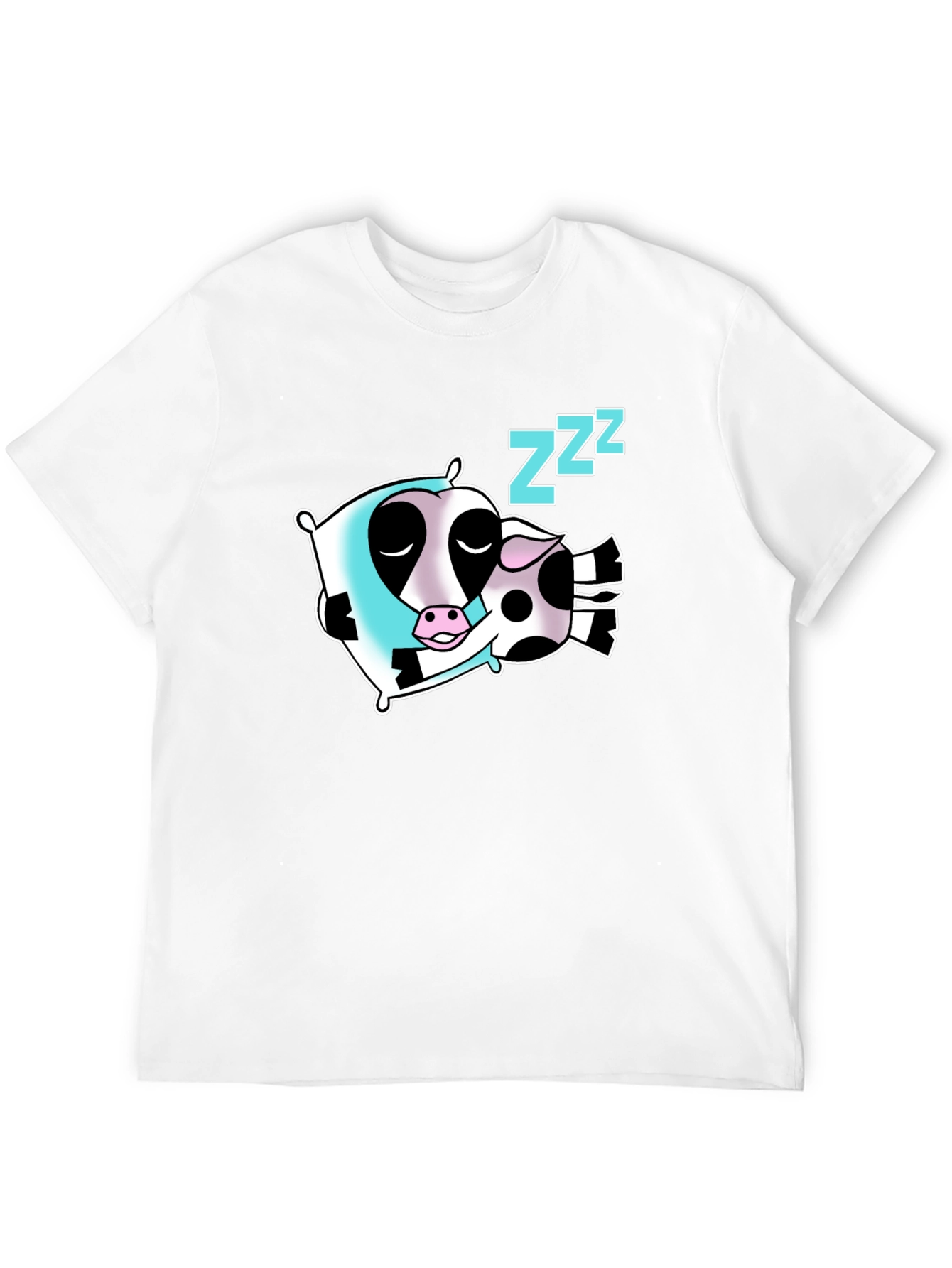 Sleeping Cow Graphic Tee - Soft Cotton Black T-Shirt