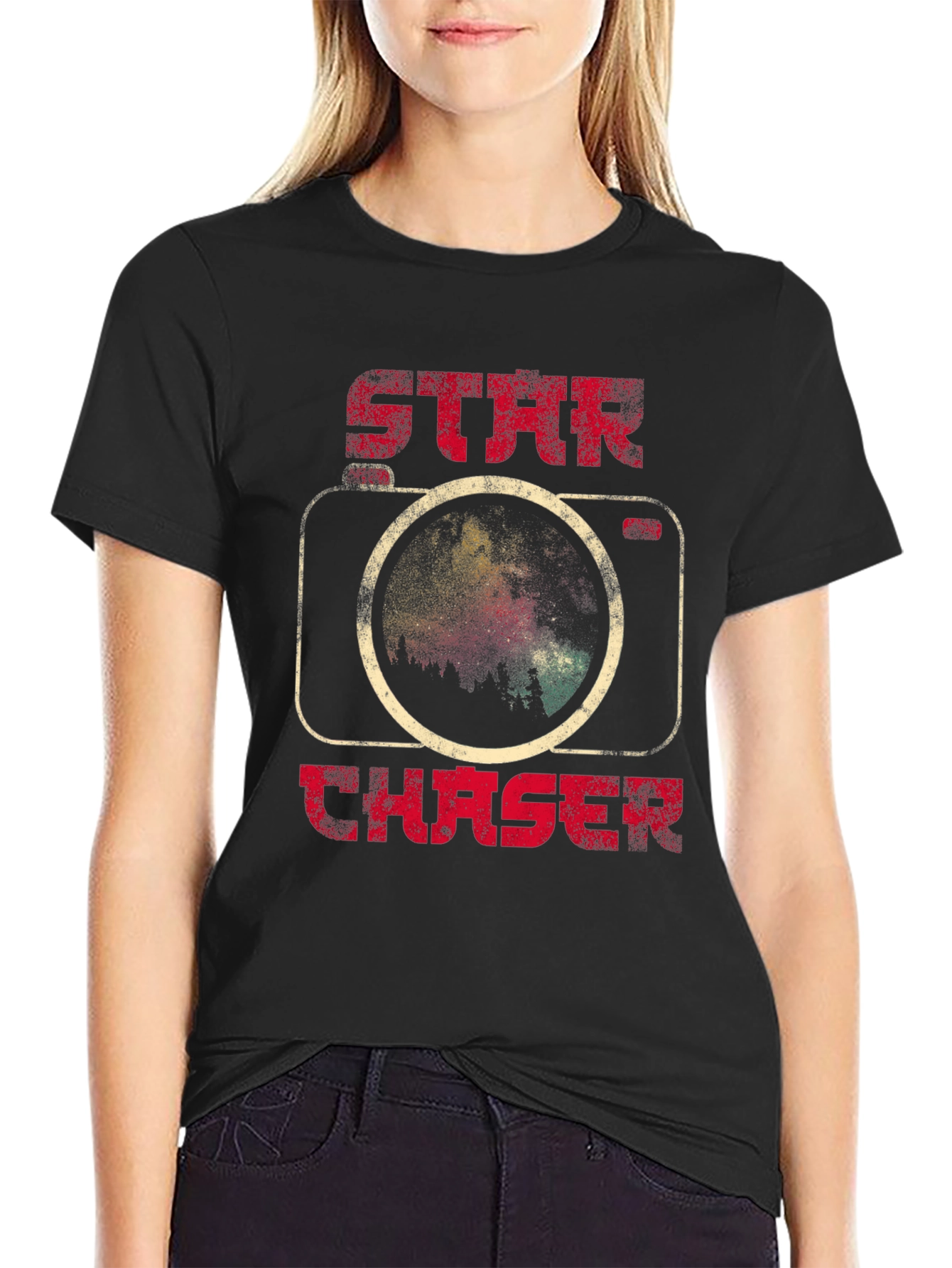 Star Chaser Graphic Tee - Black Astronomy Shirt
